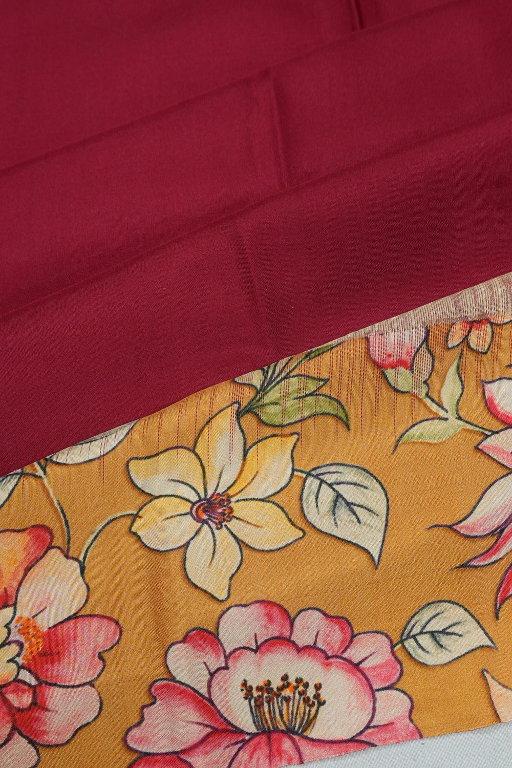 Soft Silk Printed Maroon Saree