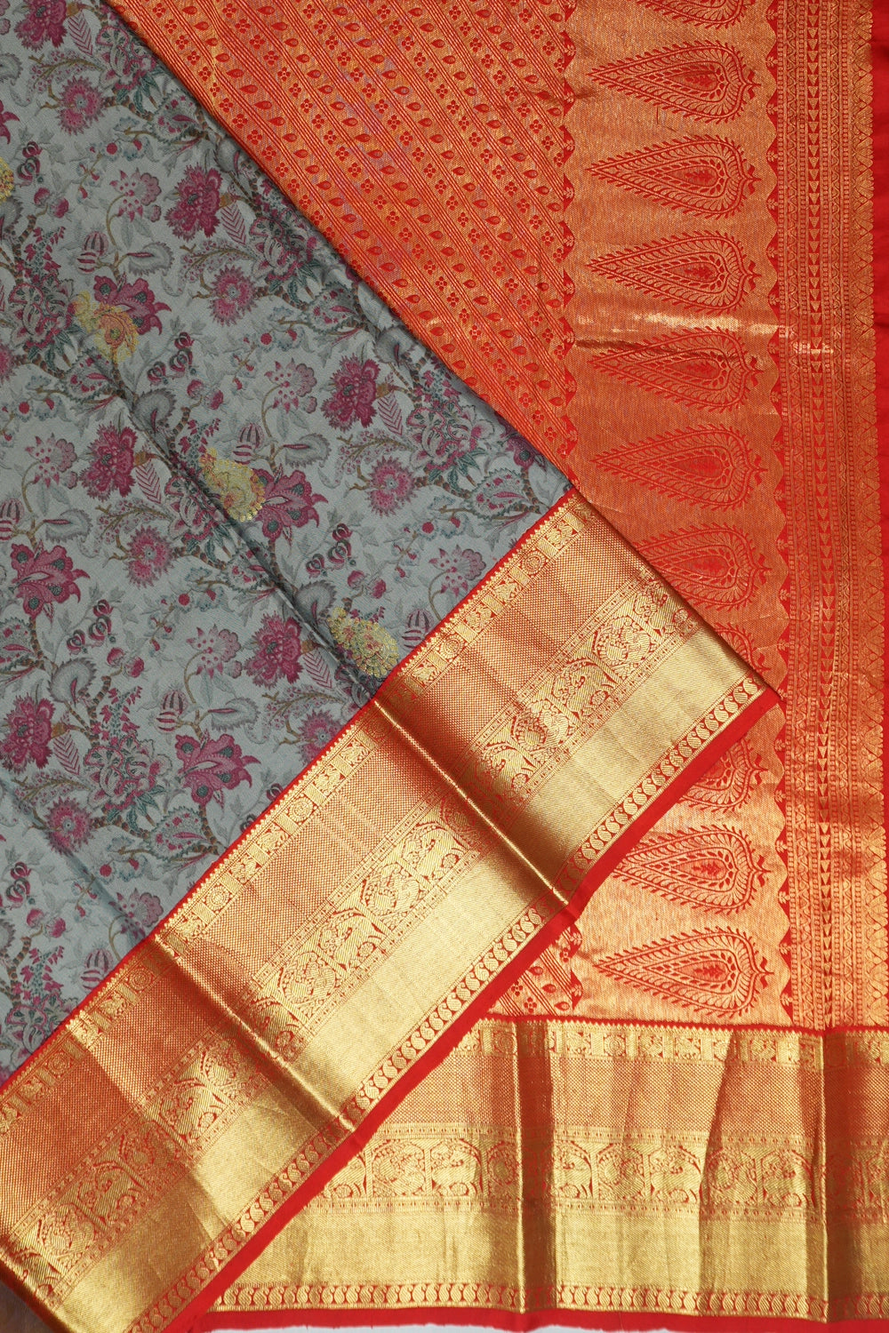 Taranga Kanchi Silk Printed Grey Saree
