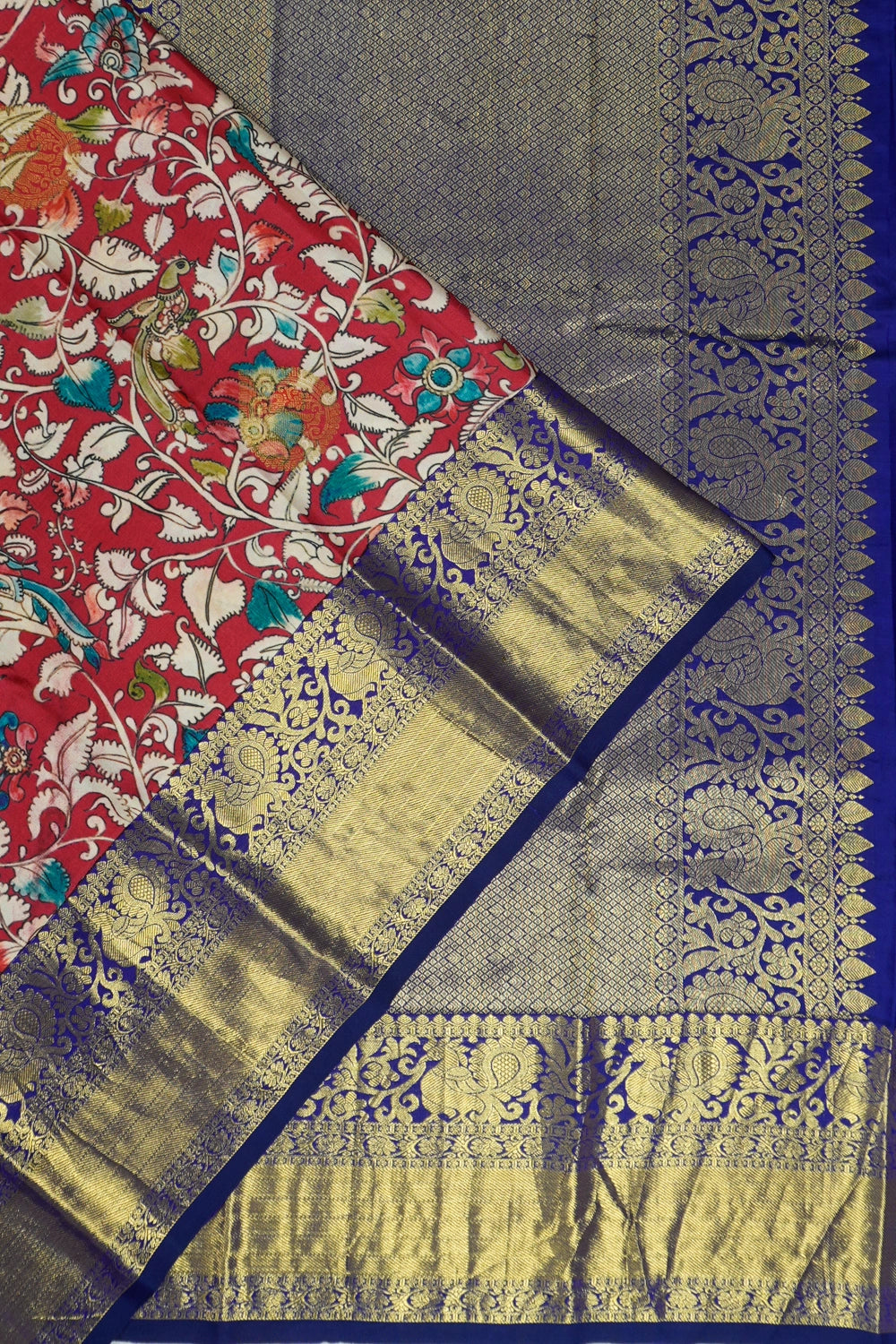 Taranga Kanchi Silk Printed Red Saree