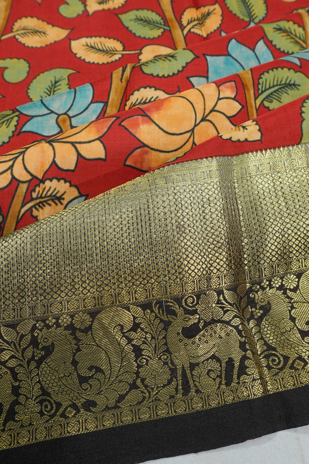 Taranga Kanchi Silk Printed Red Saree