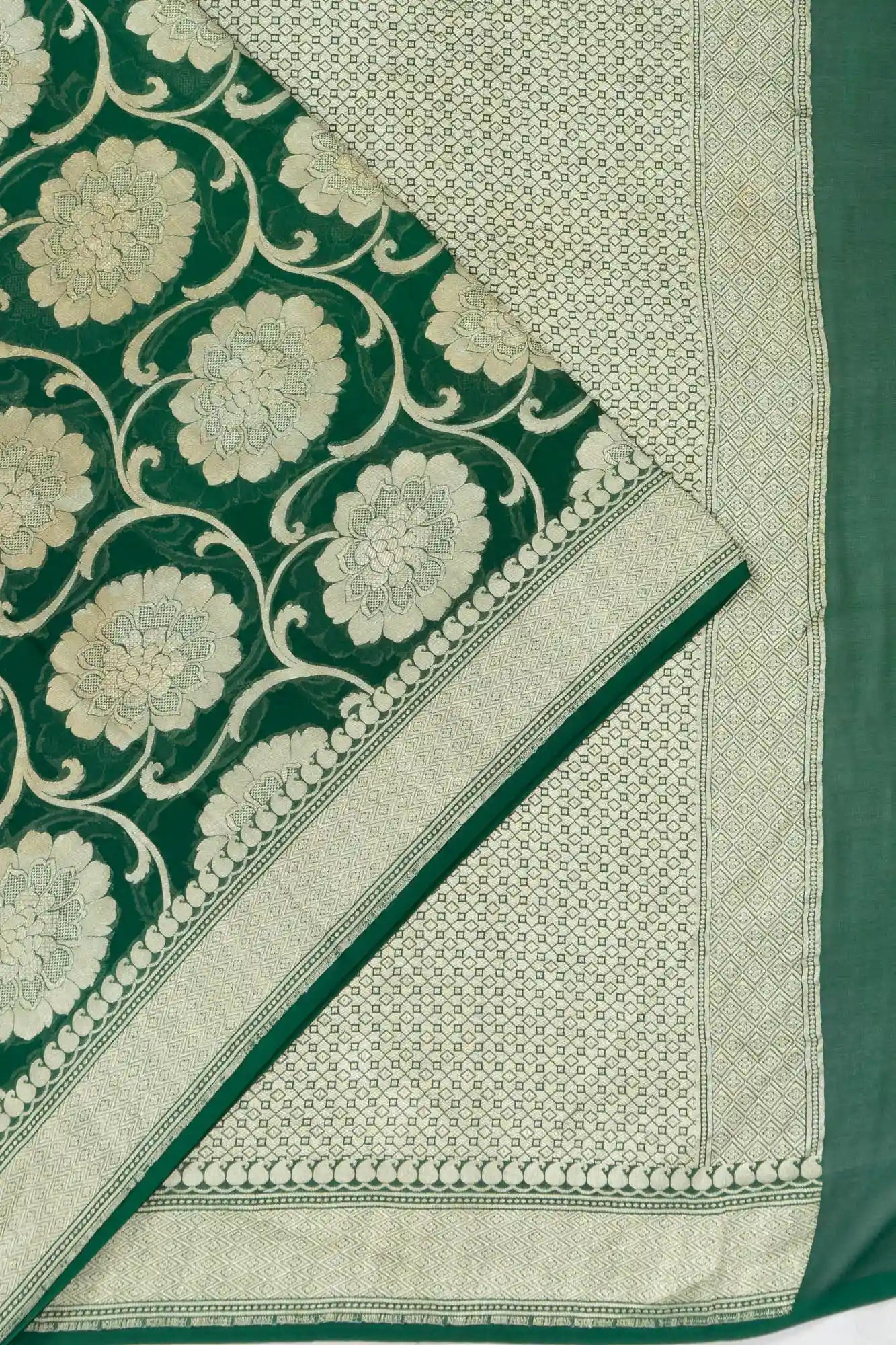 Vaanya Banaras Georgette Jaal Green Saree