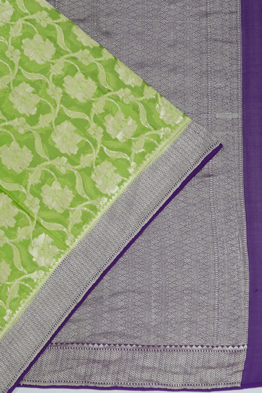 Vaanya Banaras Georgette Jaal Green Saree