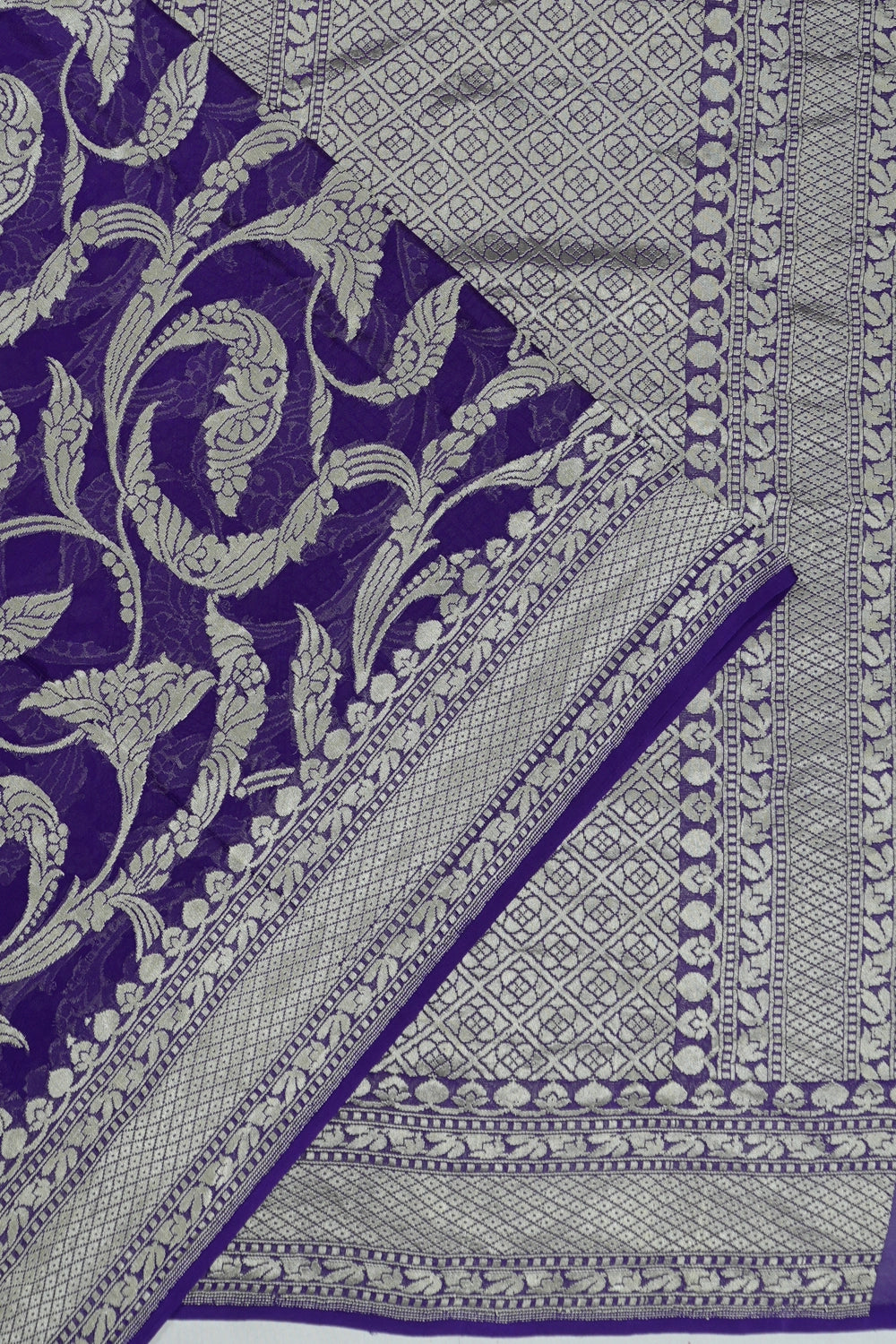 Vaanya Banaras Georgette Jaal Violet Saree