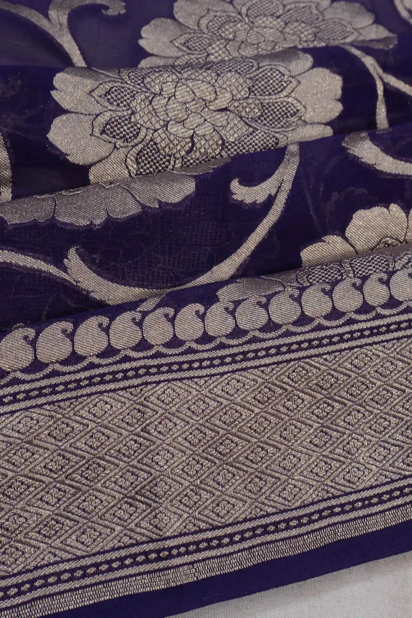Vaanya Banaras Georgette Jaal Violet Saree