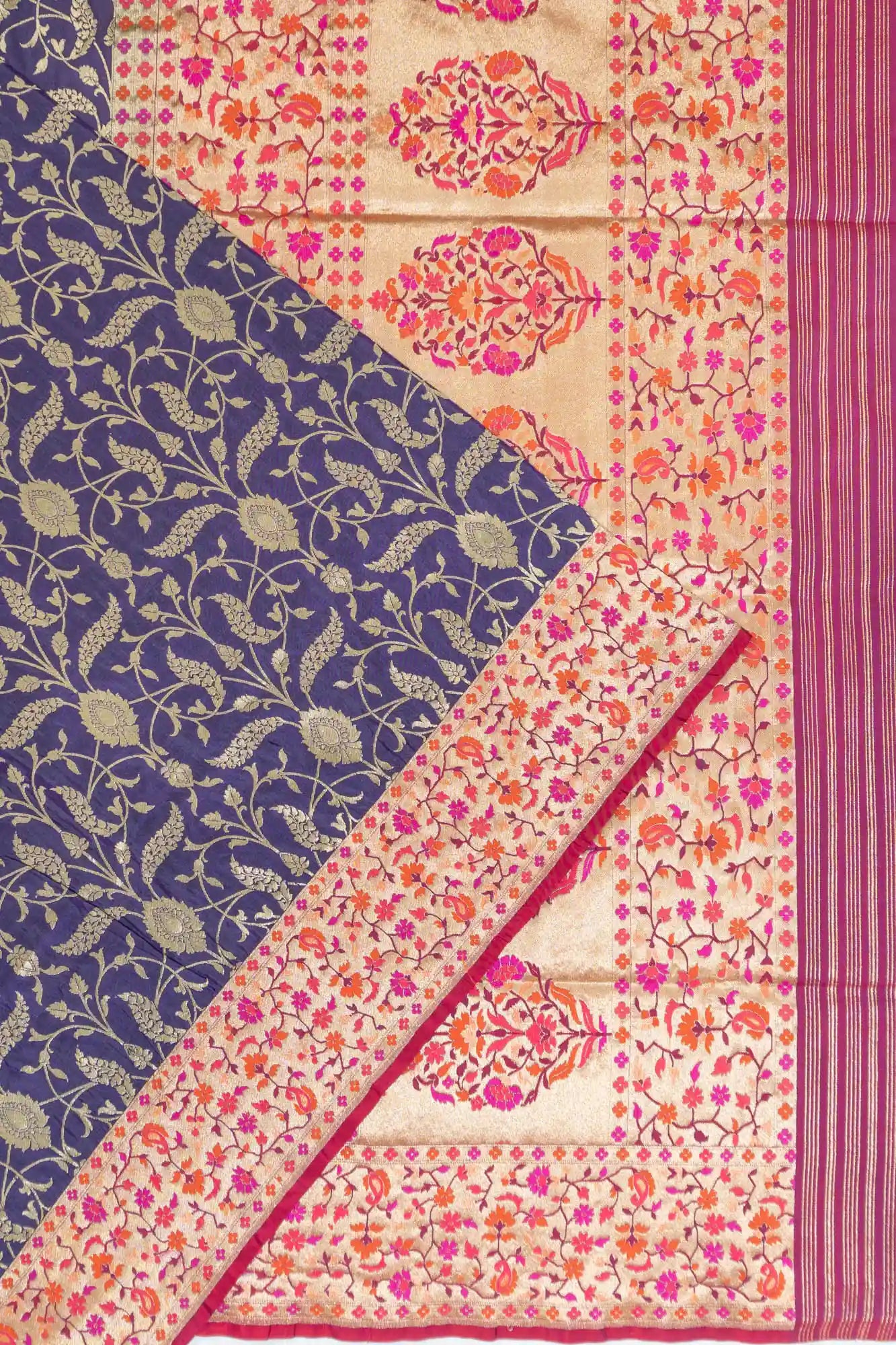 Banarasi Silk Brocade Blue Saree