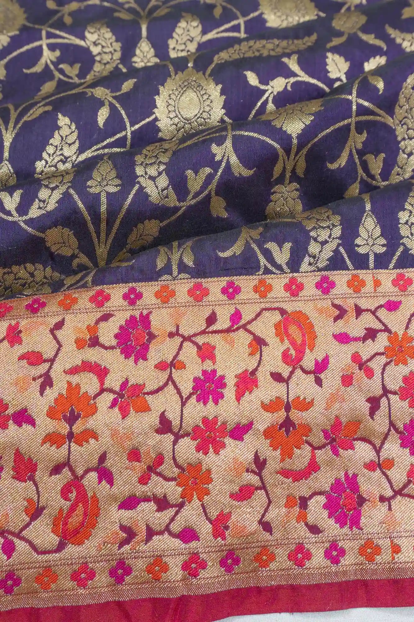 Banarasi Silk Brocade Blue Saree