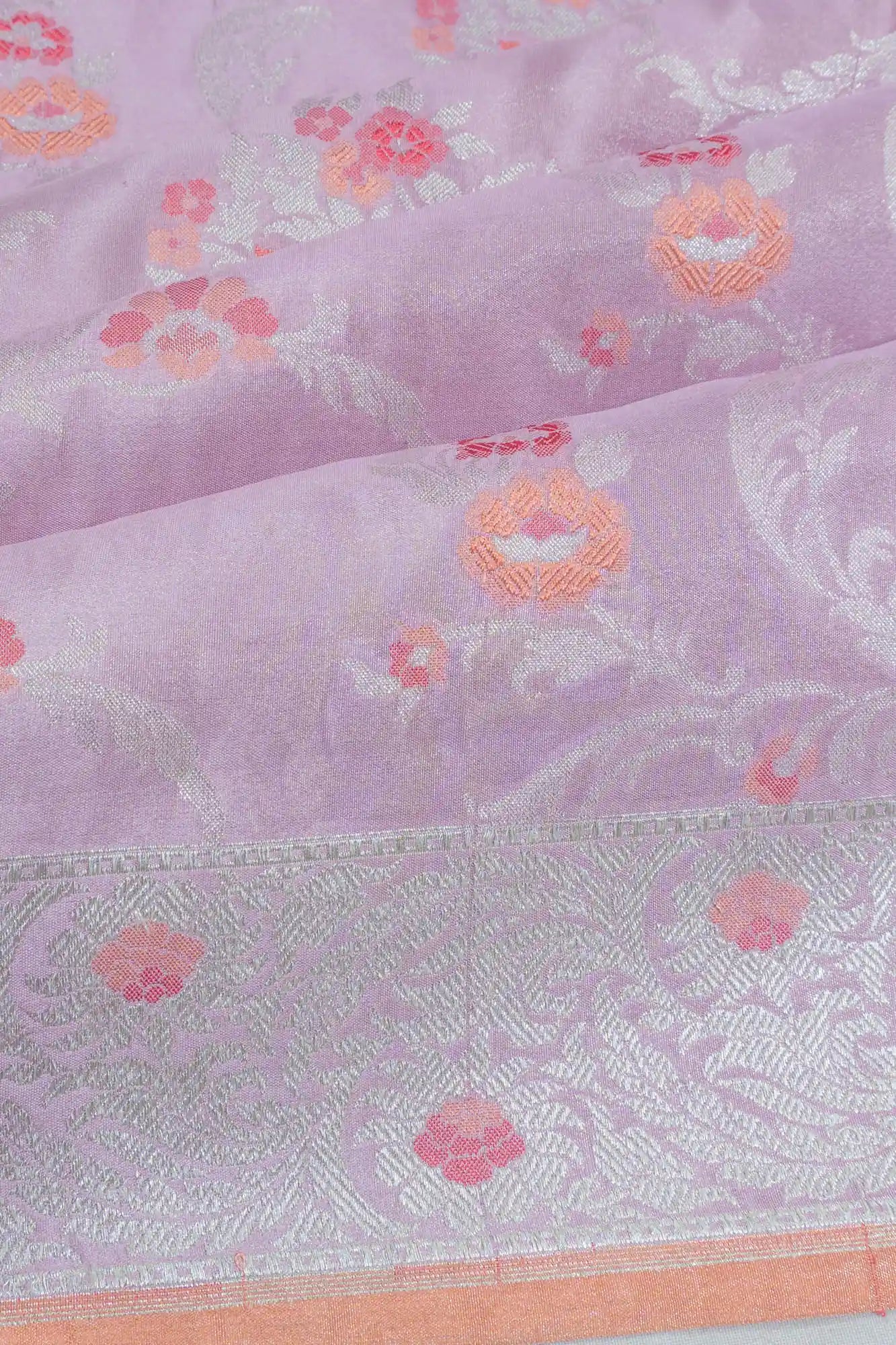 Banarasi Silk Jaal Lavender Saree