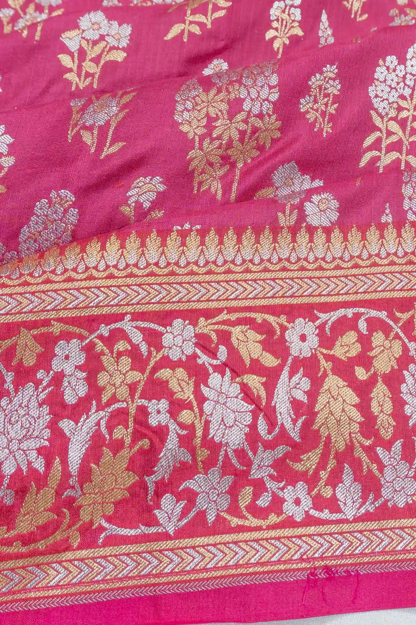 Banarasi Silk Brocade Magenta Saree