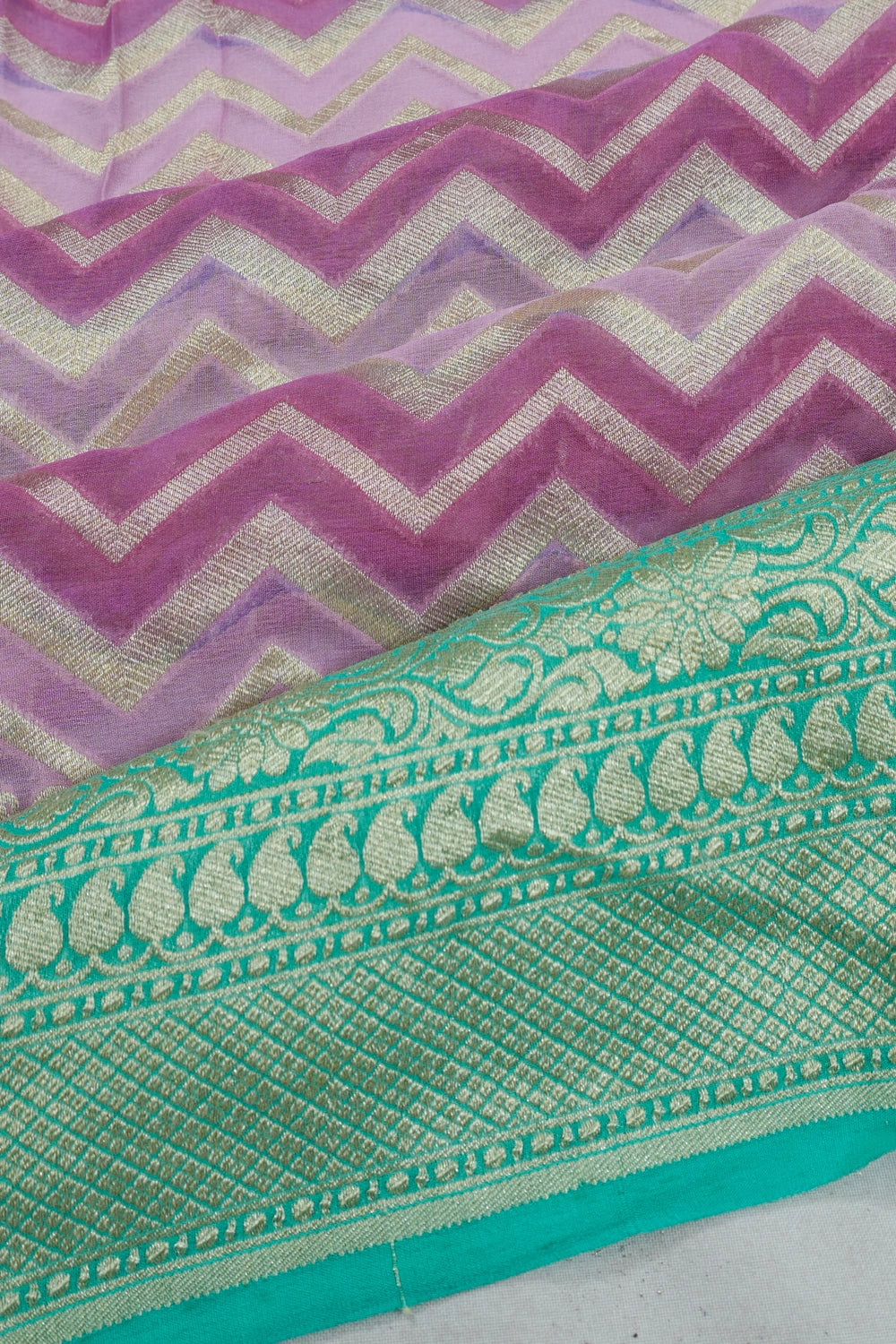 Vaanya Banaras Georgette Brocade Purple Saree