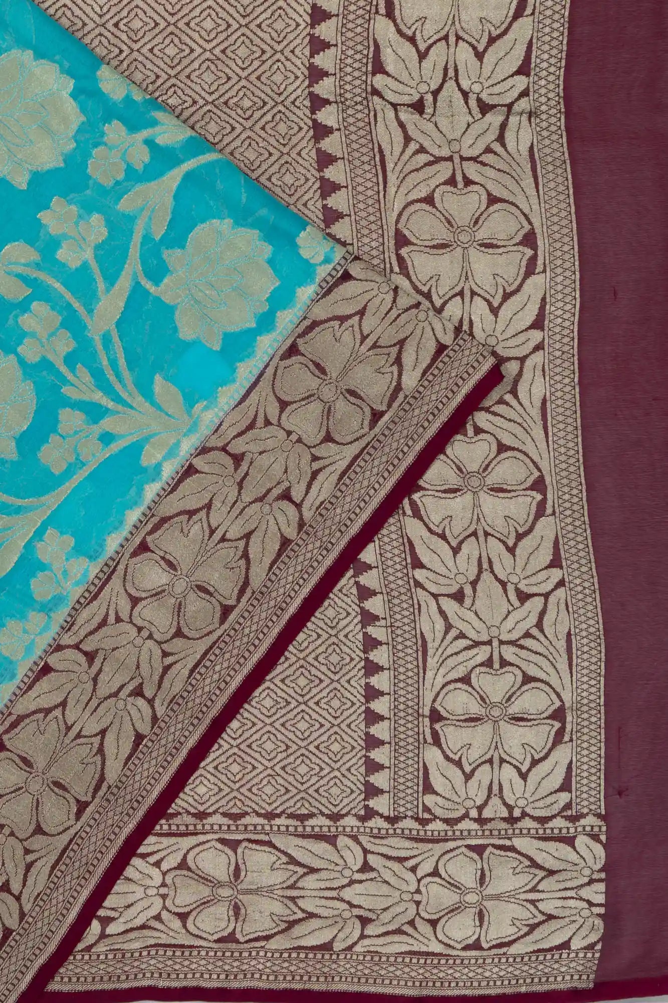 Vaanya Banaras Georgette Jaal Blue Saree