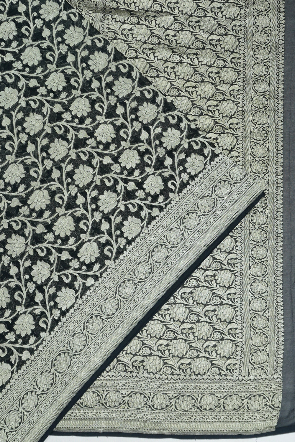 Vaanya Banaras Georgette Jaal Black Saree