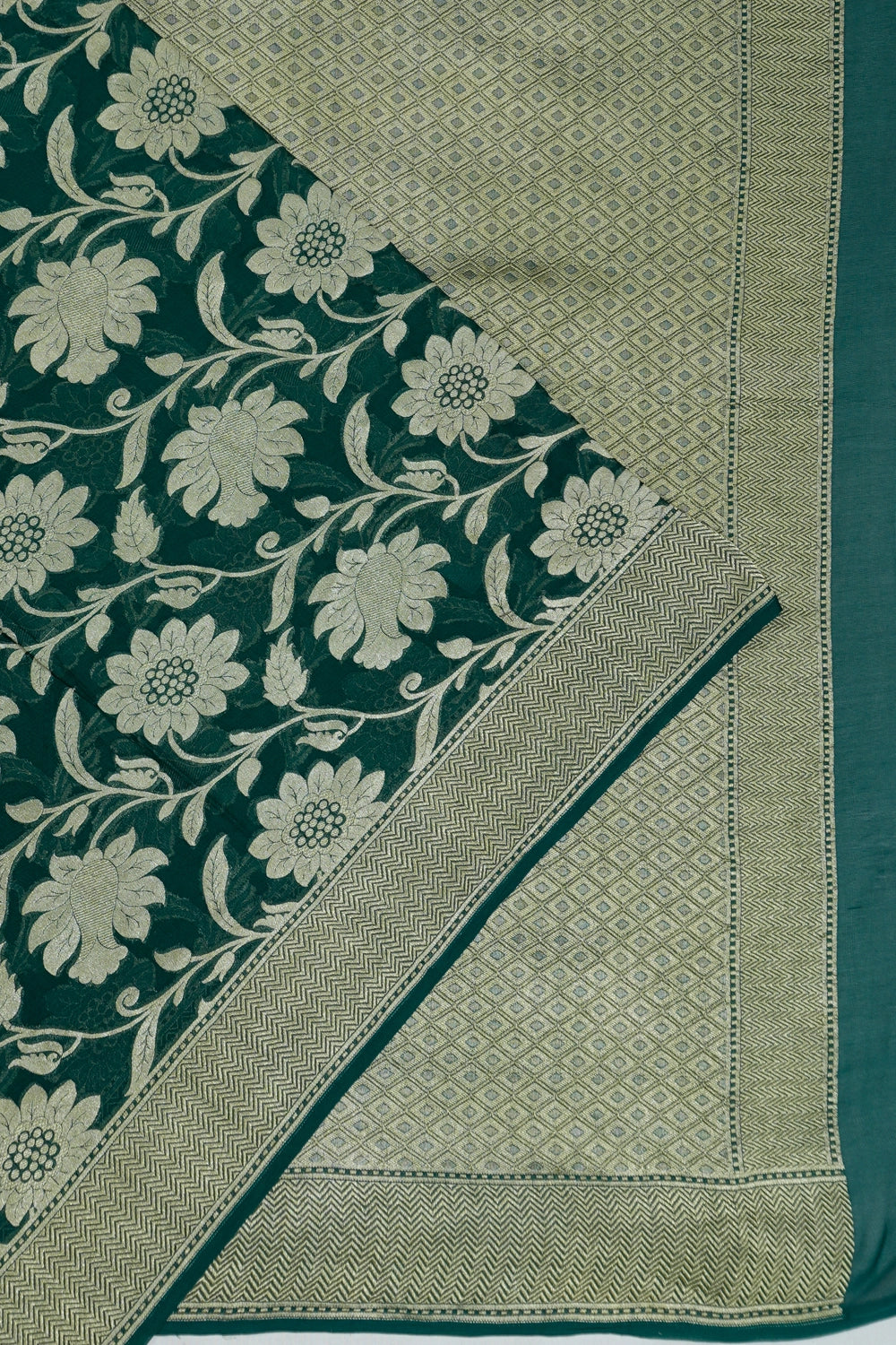 Vaanya Banaras Georgette Jaal Green Saree