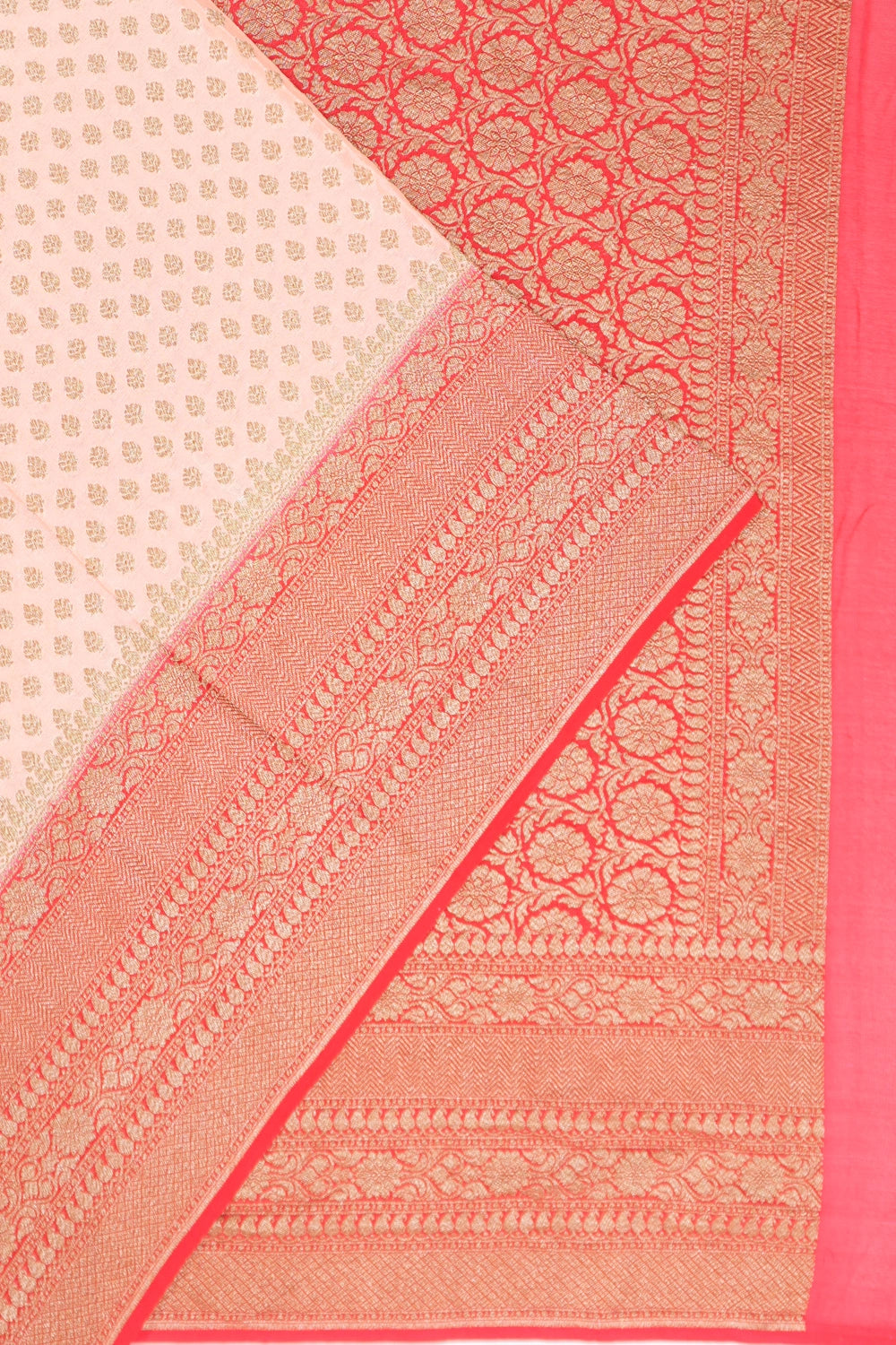 Vaanya Banaras Georgette Butta White Saree