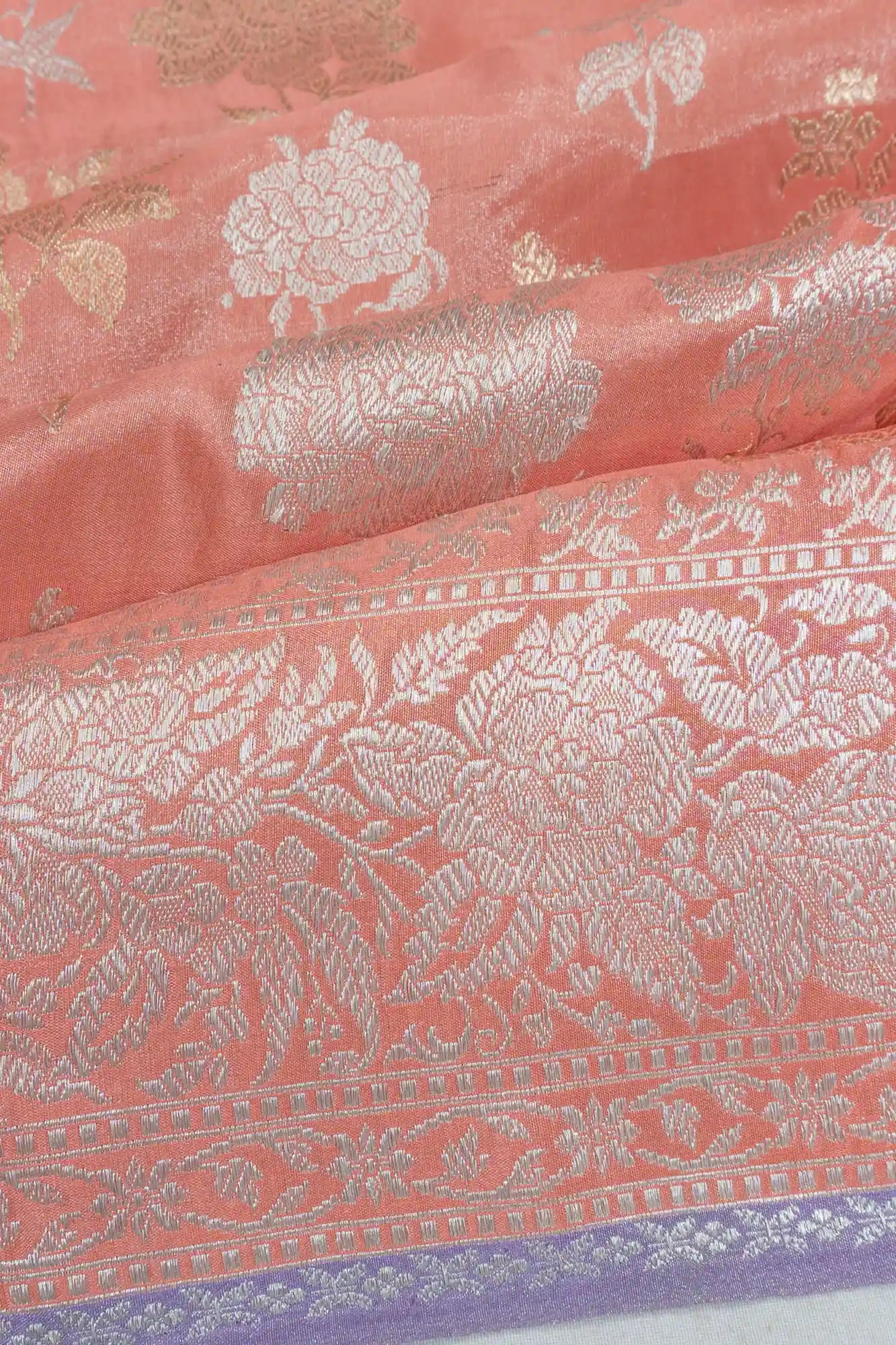 Banarasi Silk Brocade Orange Saree