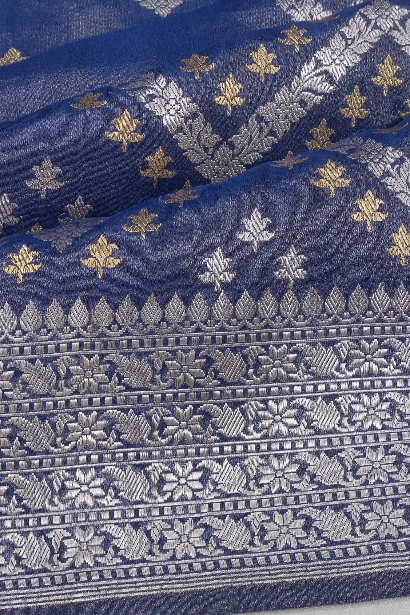 Banarasi Silk Brocade Blue Saree