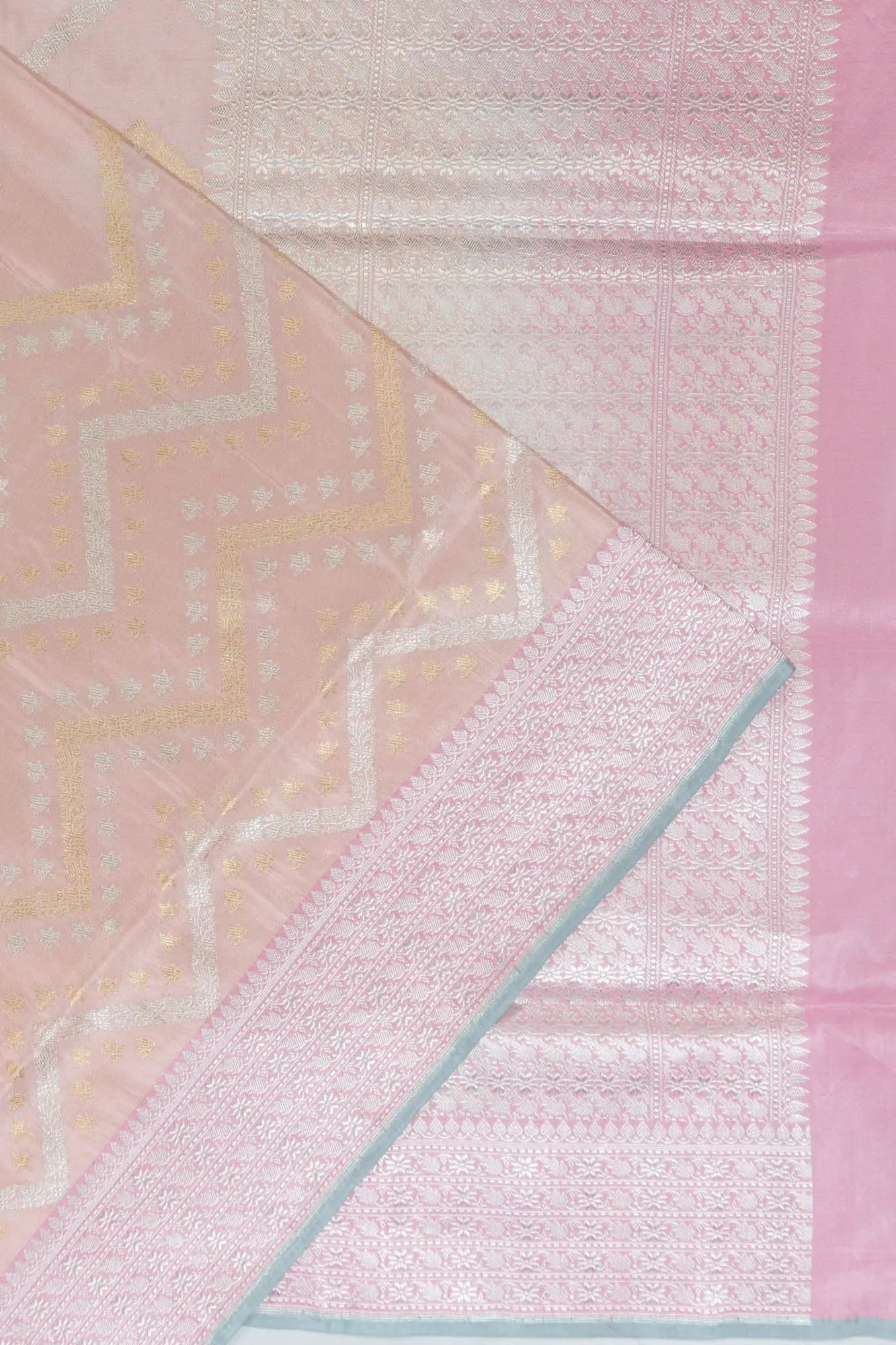 Banarasi Silk Brocade Baby Pink Saree