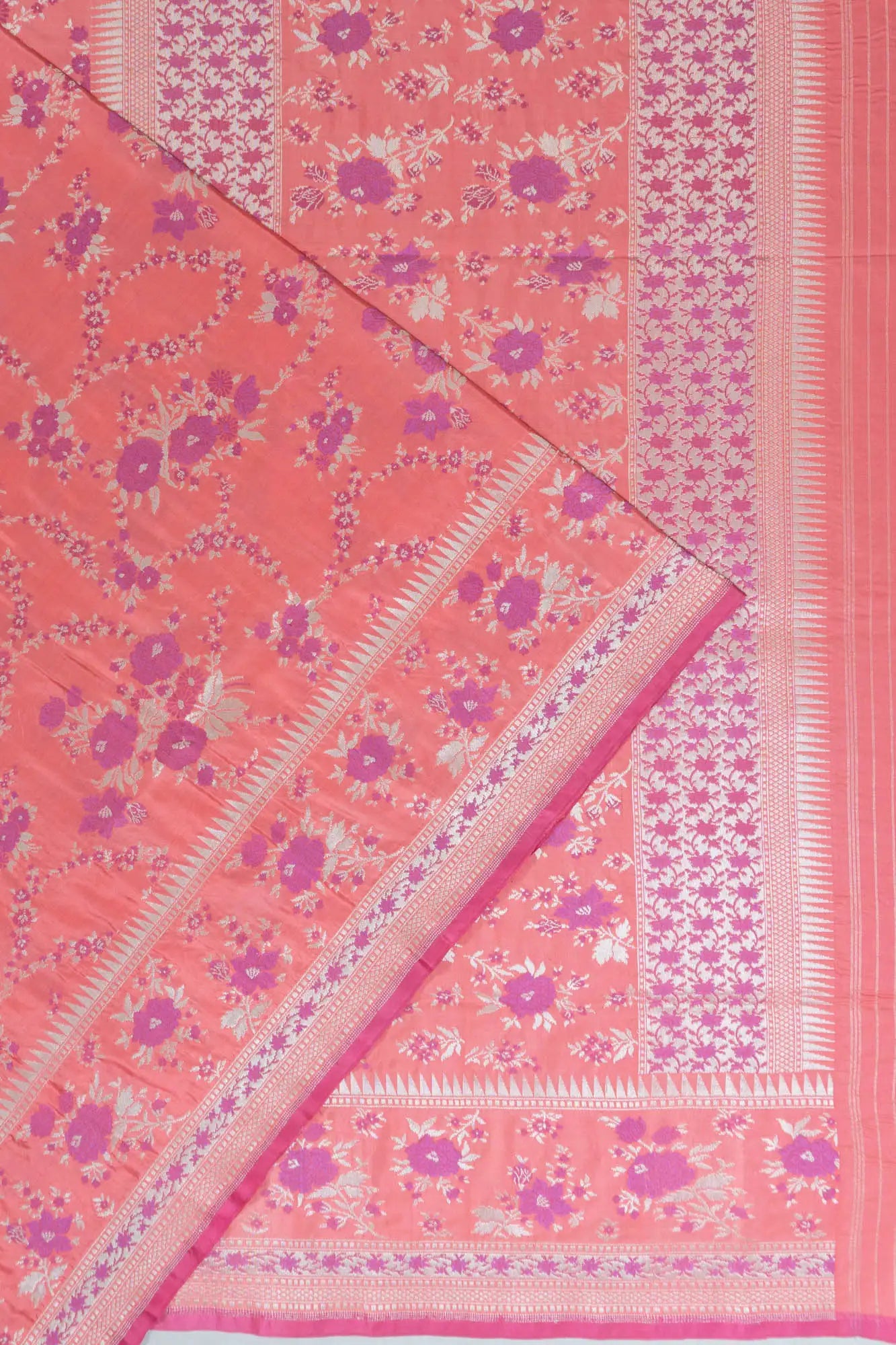 Banarasi Silk Jaal Pink Saree
