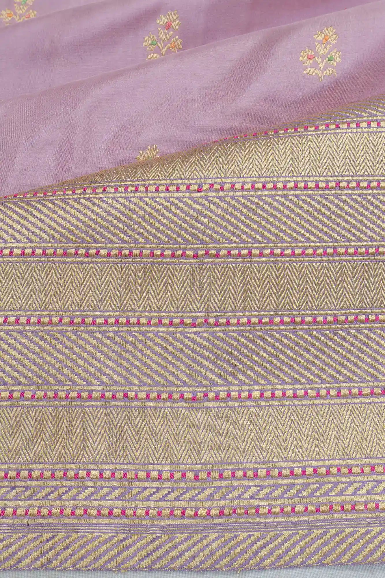 Banarasi Silk Butta Lavender Saree