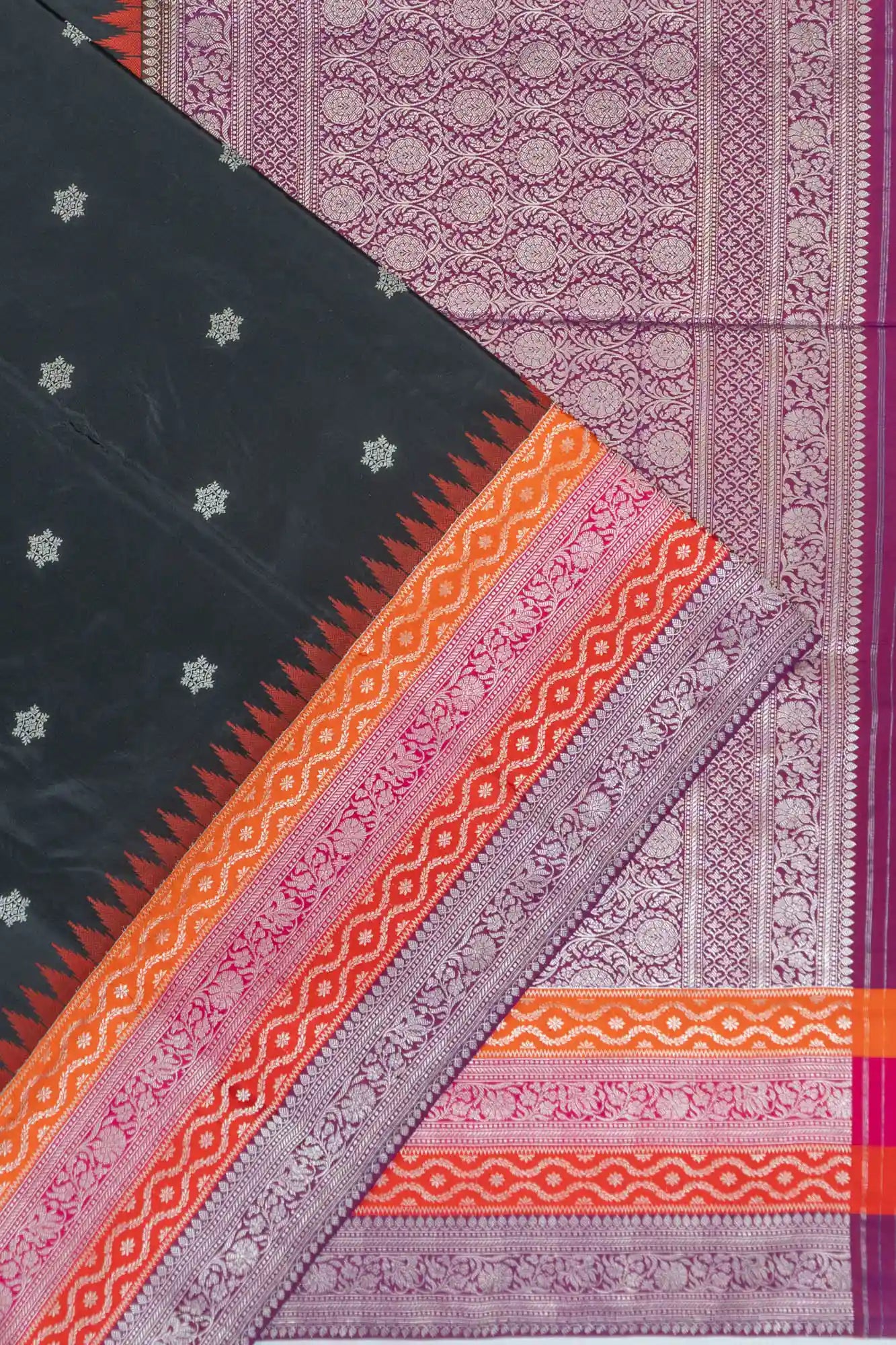 Banarasi Silk Butta Black Saree