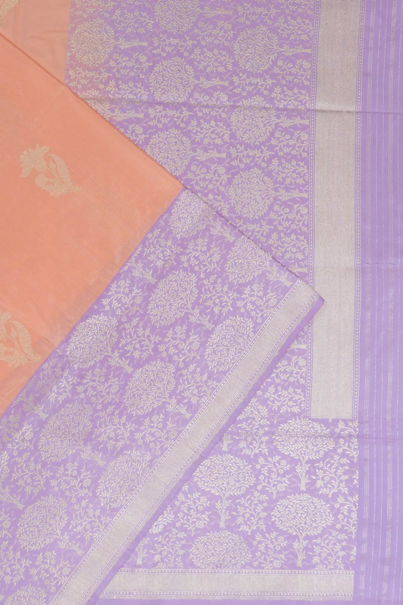 Banarasi Silk Butta Peach Saree