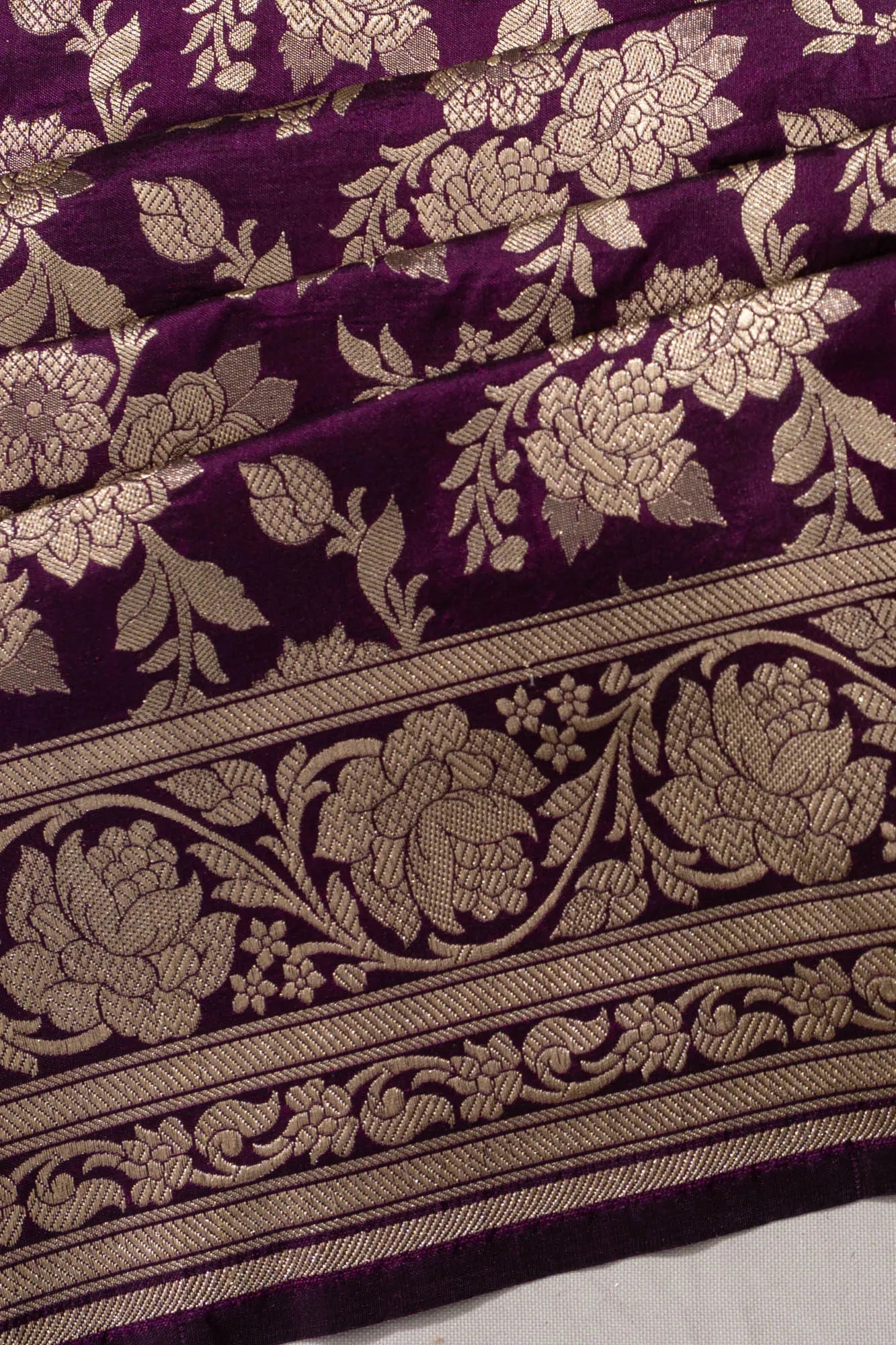 Vaanya Banaras Brocade Purple Saree