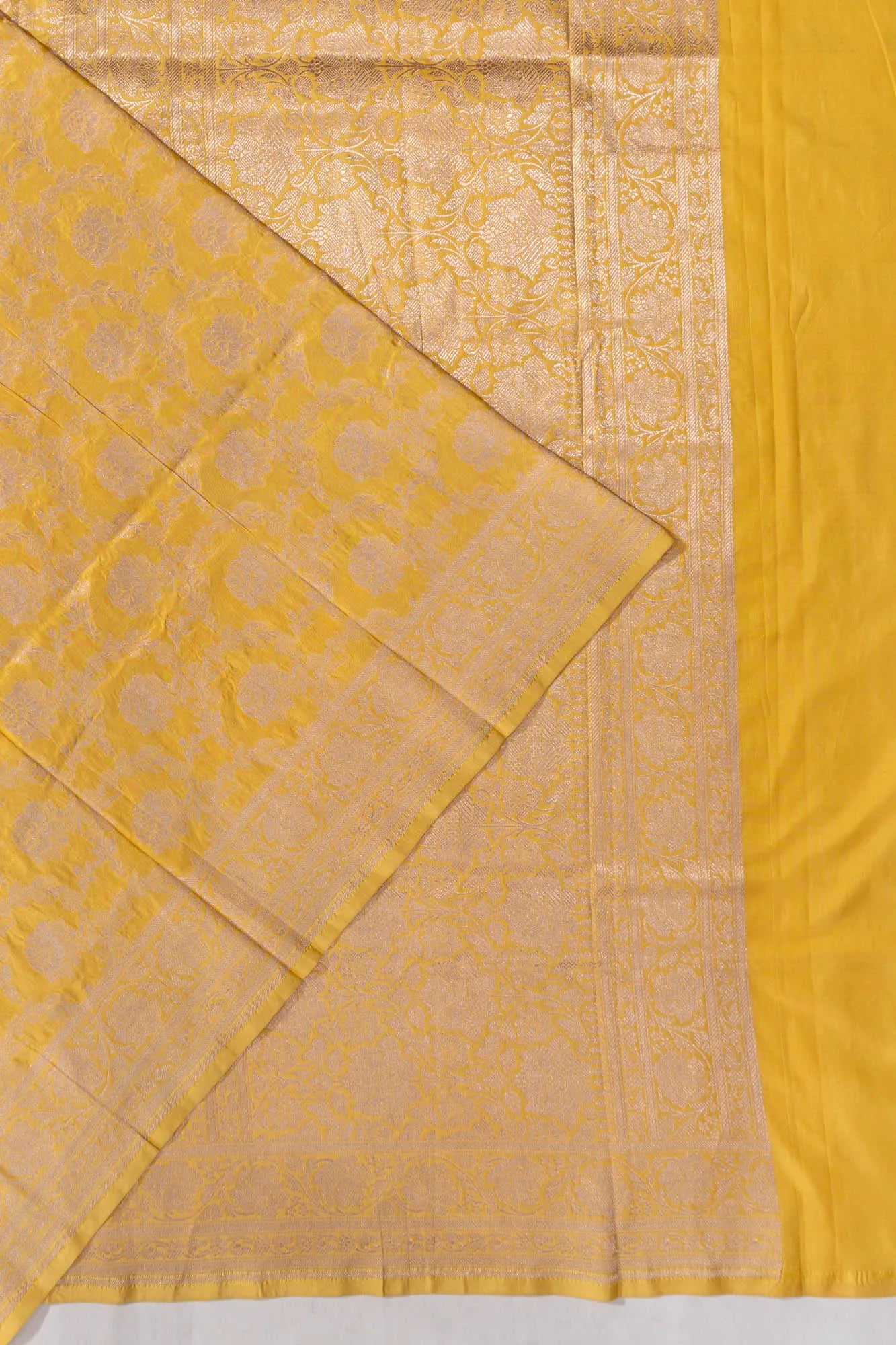 Vaanya Banaras Jaal Yellow Saree