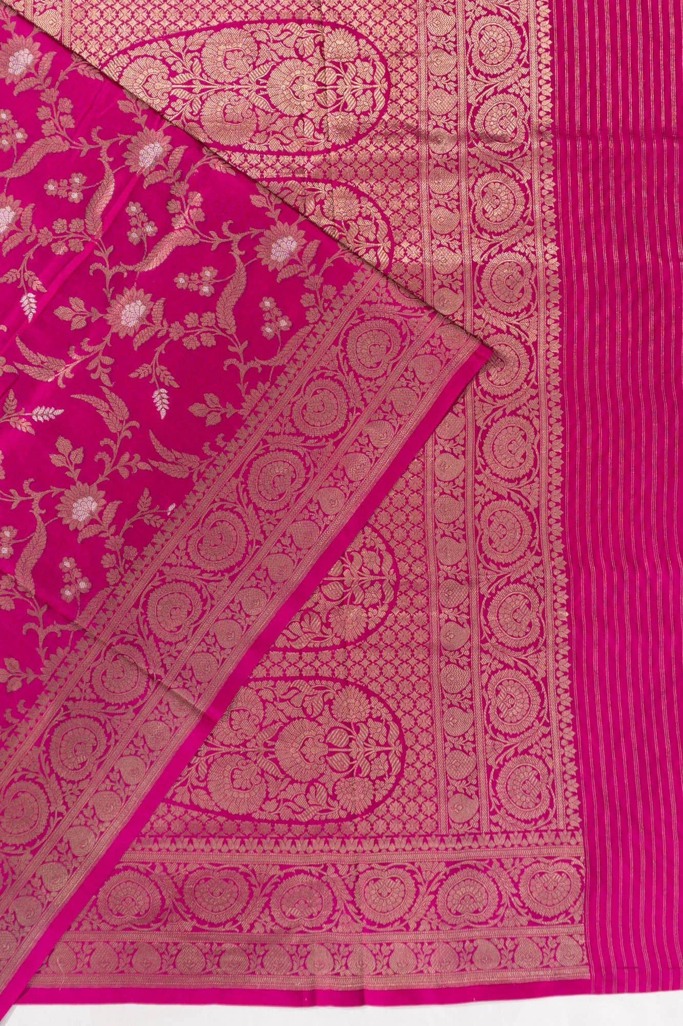 Vaanya Banaras Jaal Rani Pink Saree