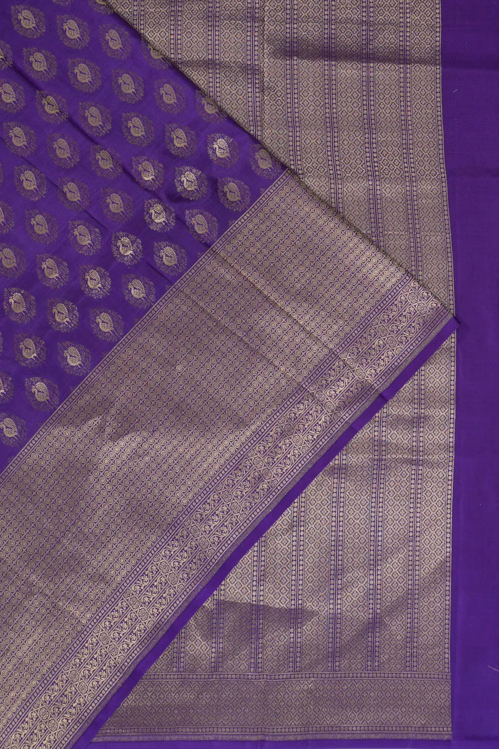 Vaanya Banaras Brocade Violet Saree
