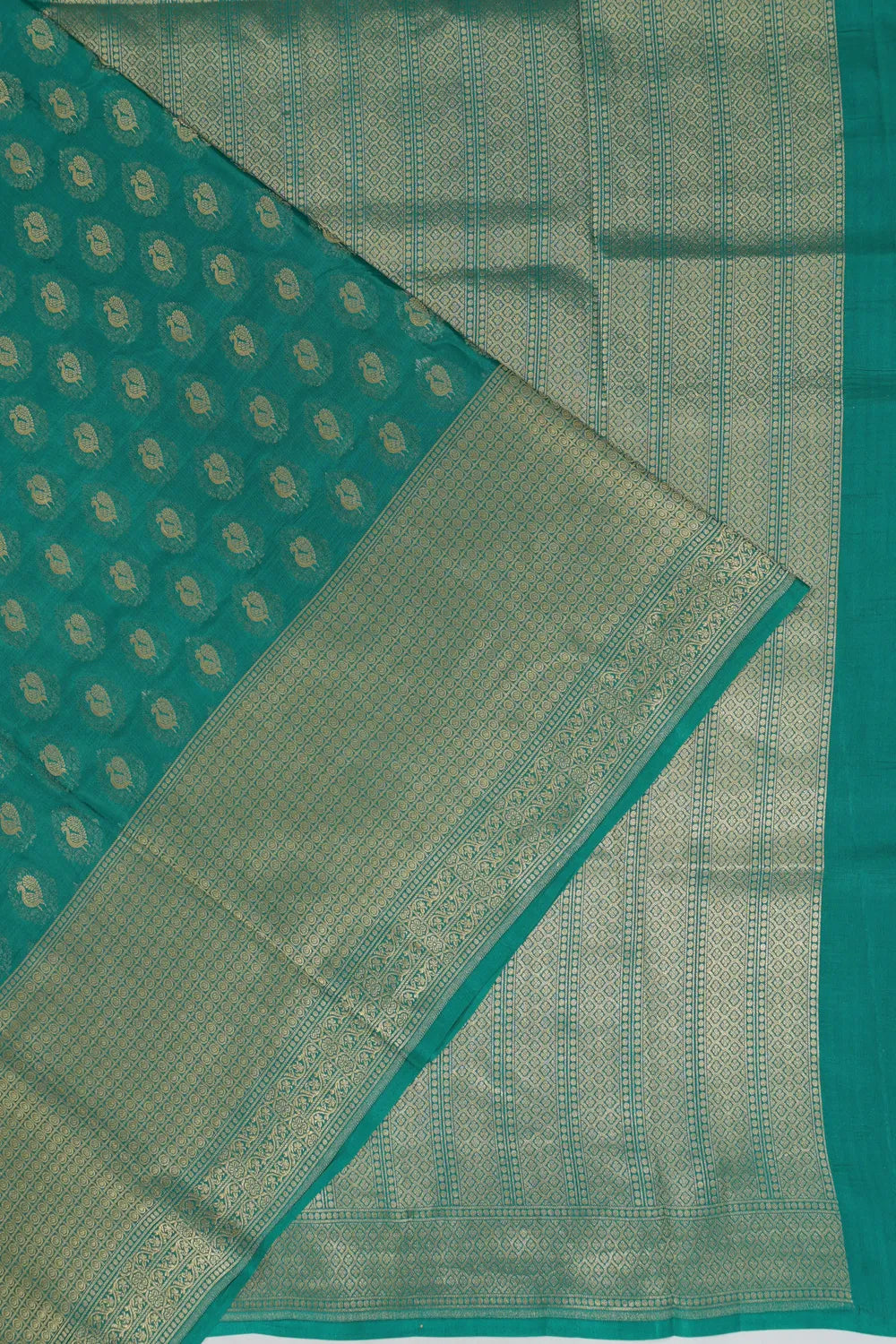 Vaanya Banaras Brocade Green Saree