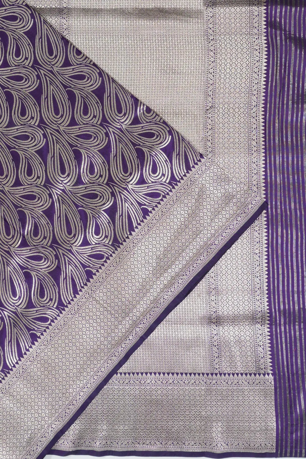 Vaanya Banaras Brocade Violet Saree