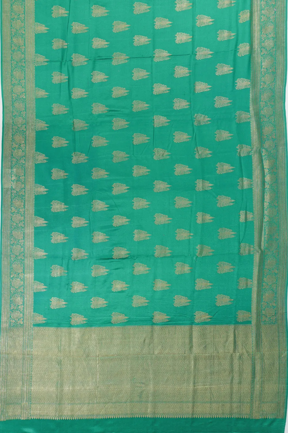 Banarasi Satin Butta Green Saree