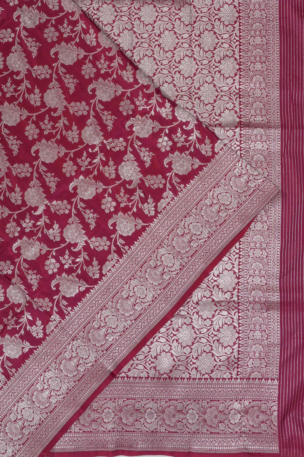 Vaanya Banaras Jaal Maroon Saree
