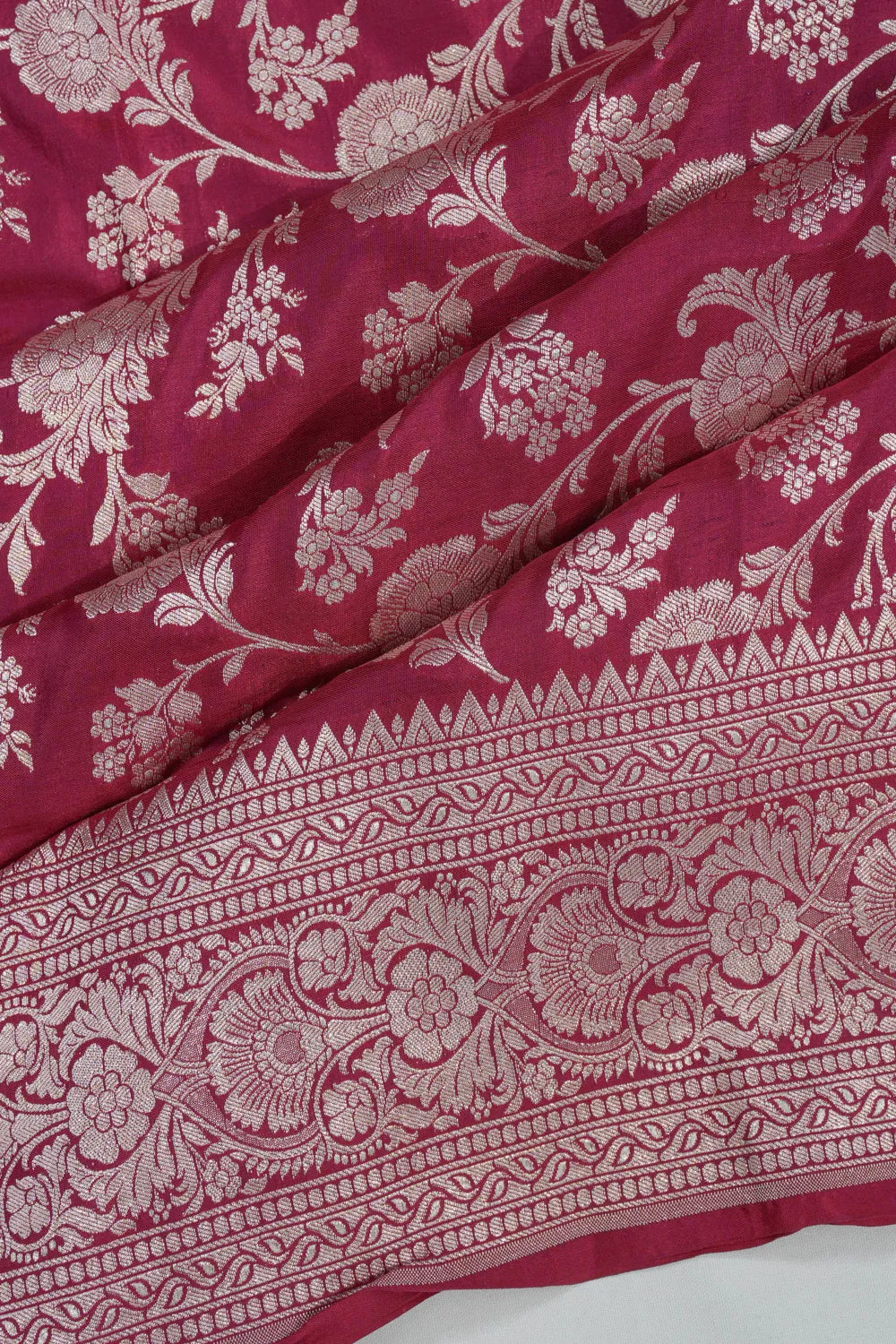 Vaanya Banaras Jaal Maroon Saree
