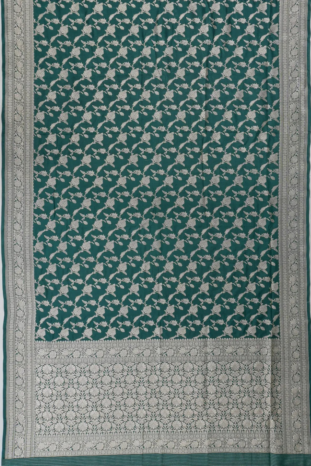 Vaanya Banaras Jaal Green Saree