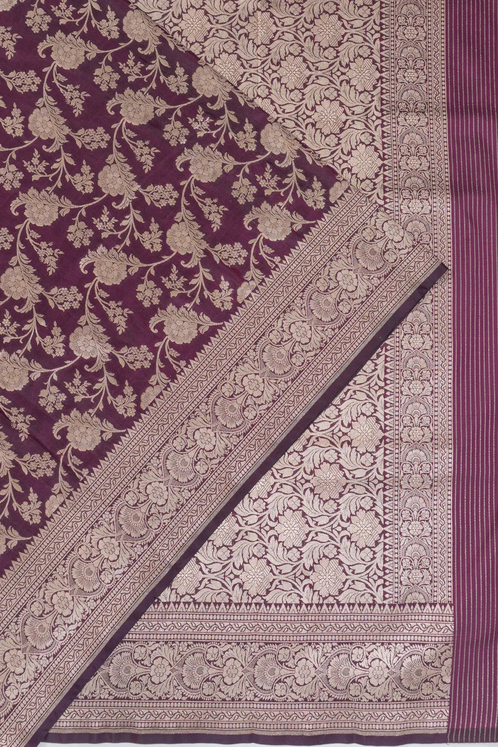 Vaanya Banaras Jaal Purple Saree