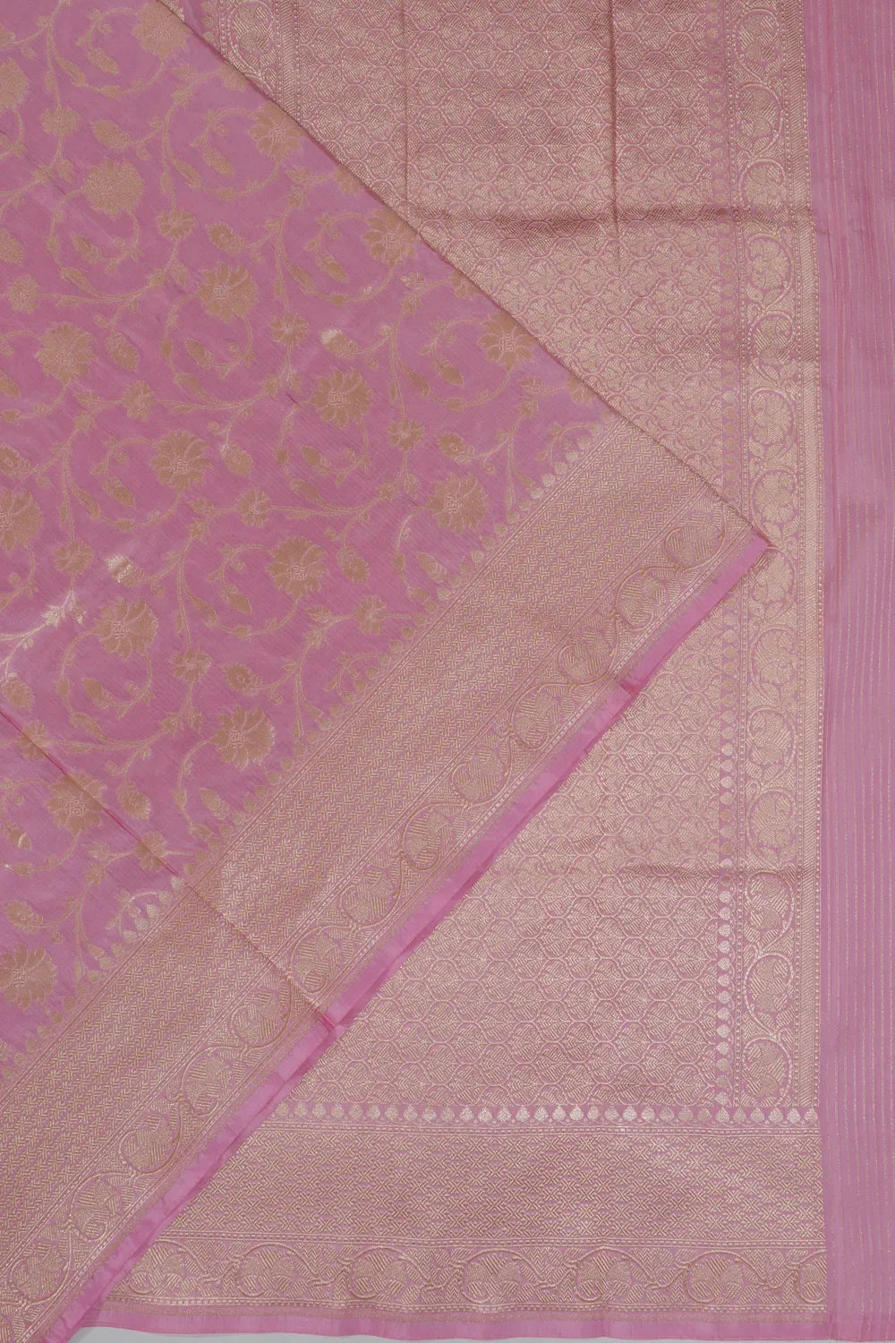 Vaanya Banaras Jaal Pink Saree