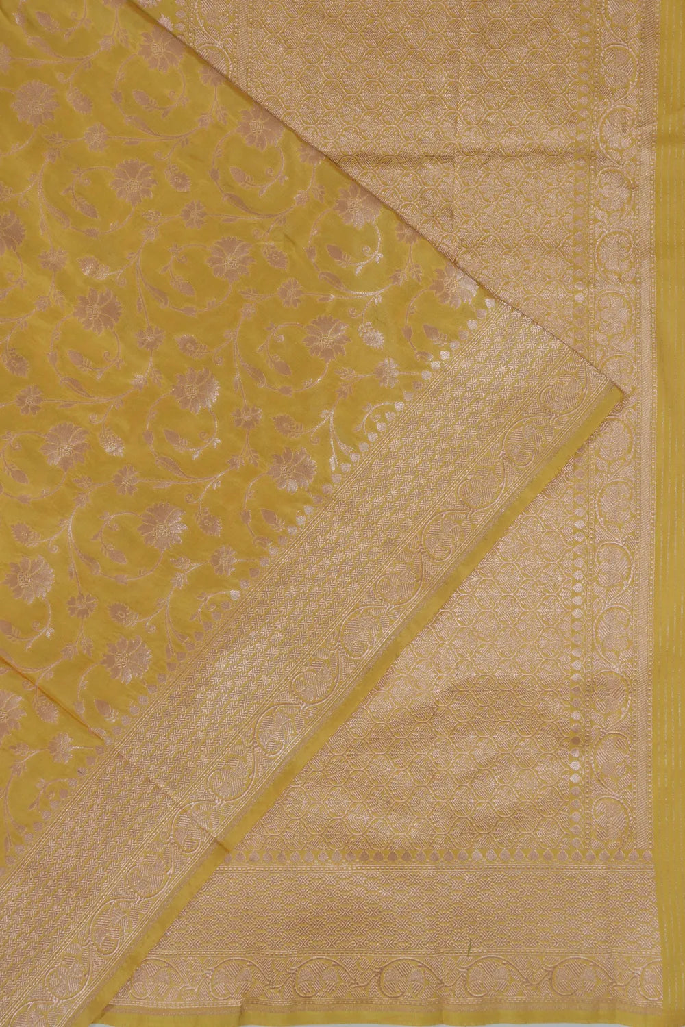 Vaanya Banaras Jaal Yellow Saree