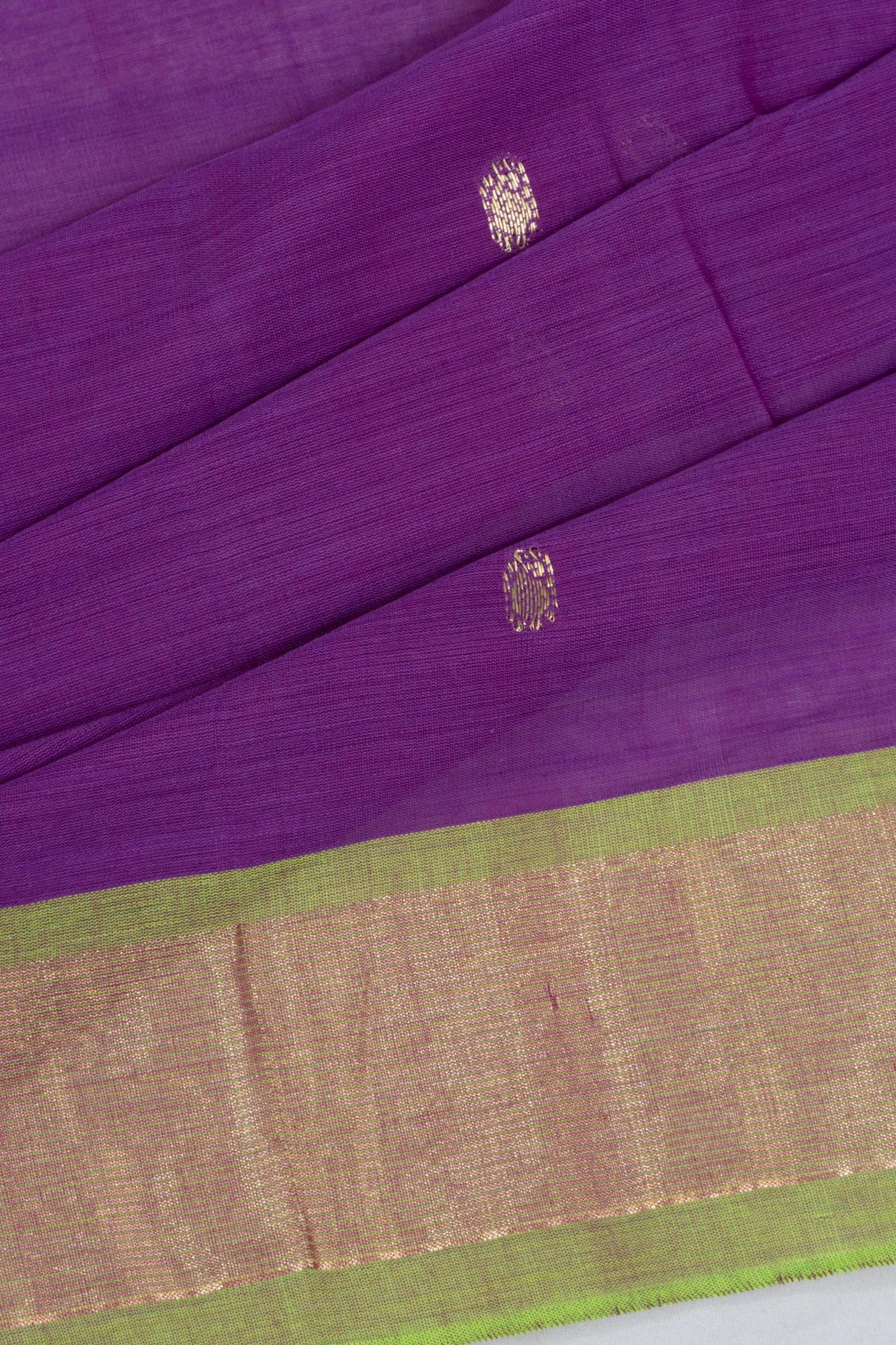 Paithani Handspun Cotton Butta Purple Saree