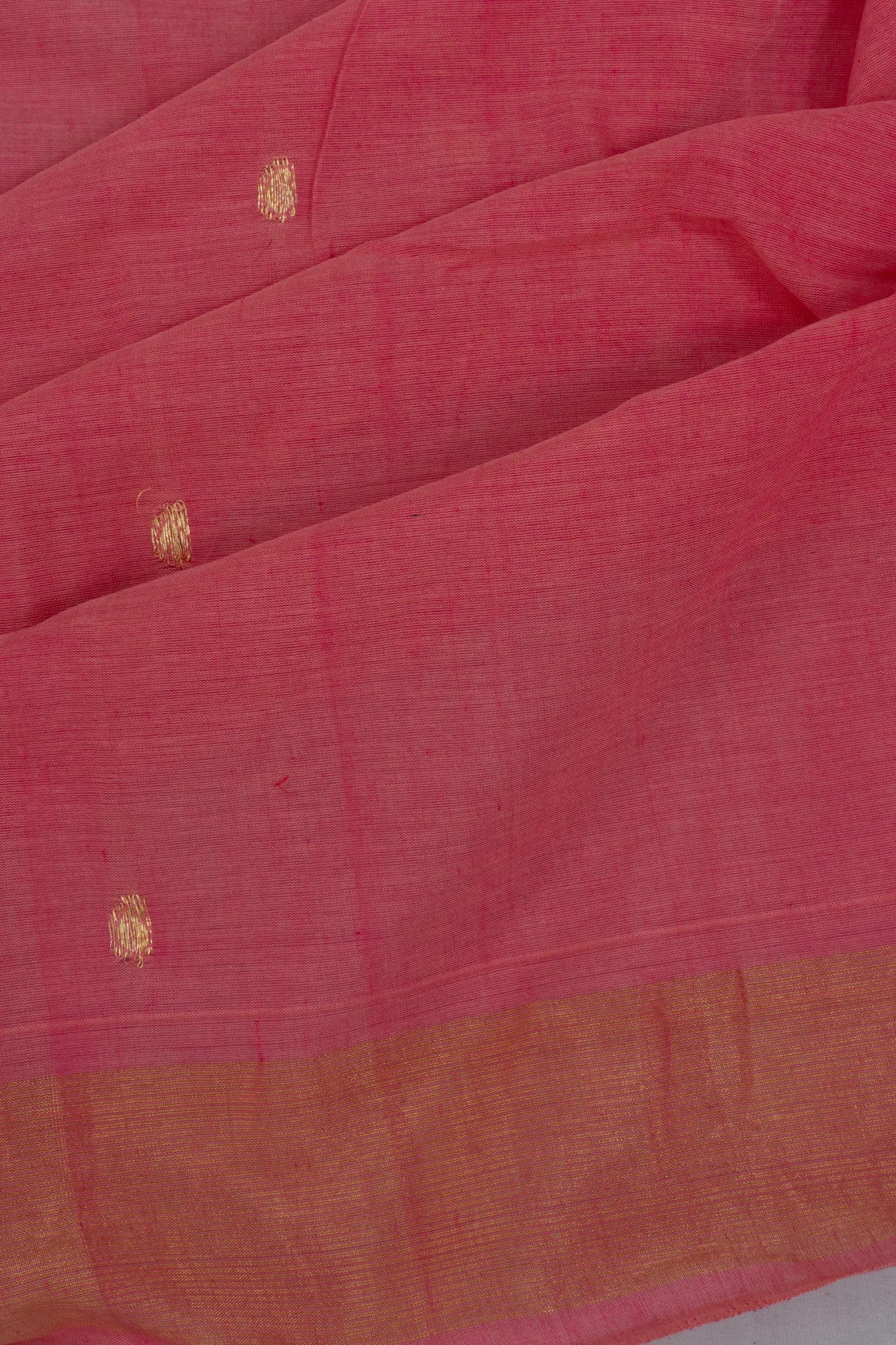 Paithani Handspun Cotton Butta Pink Saree