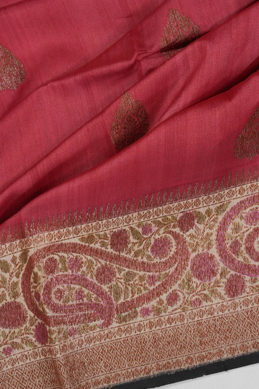 Tussar Butta Pink Saree