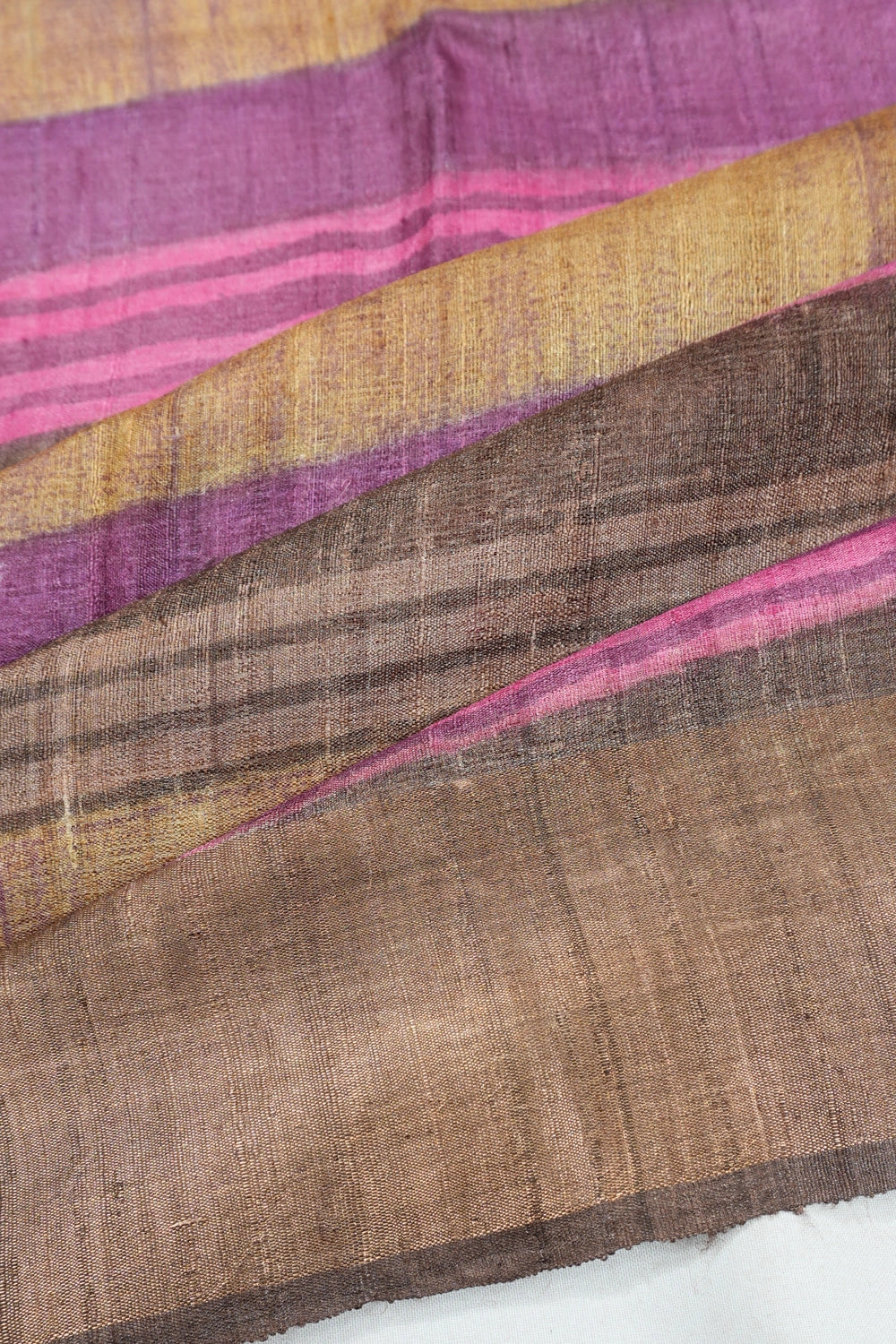 Tussar Printed Pink Saree