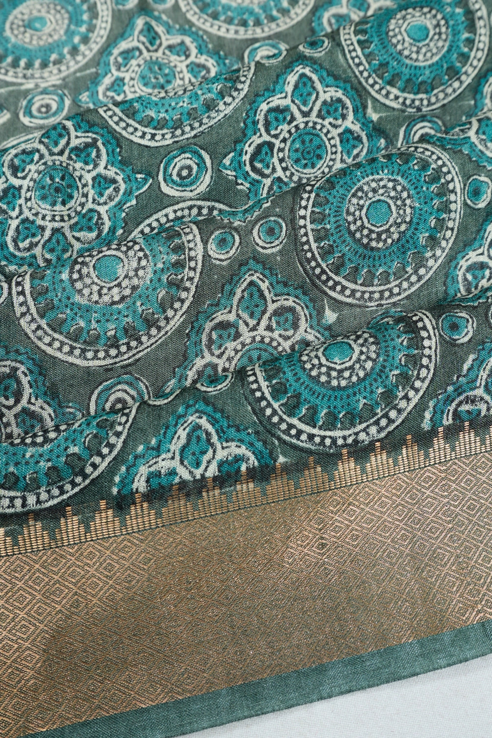 Tussar Brocade Grey Saree