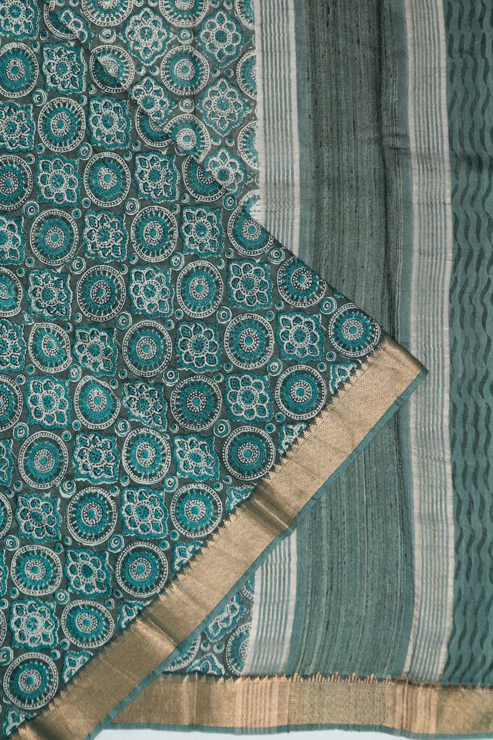 Tussar Brocade Grey Saree