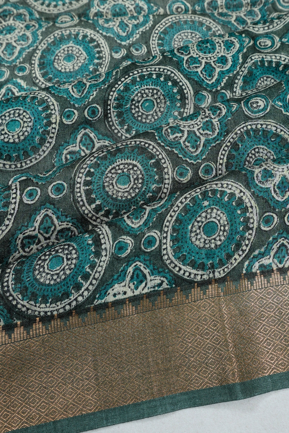 Tussar Brocade Grey Saree