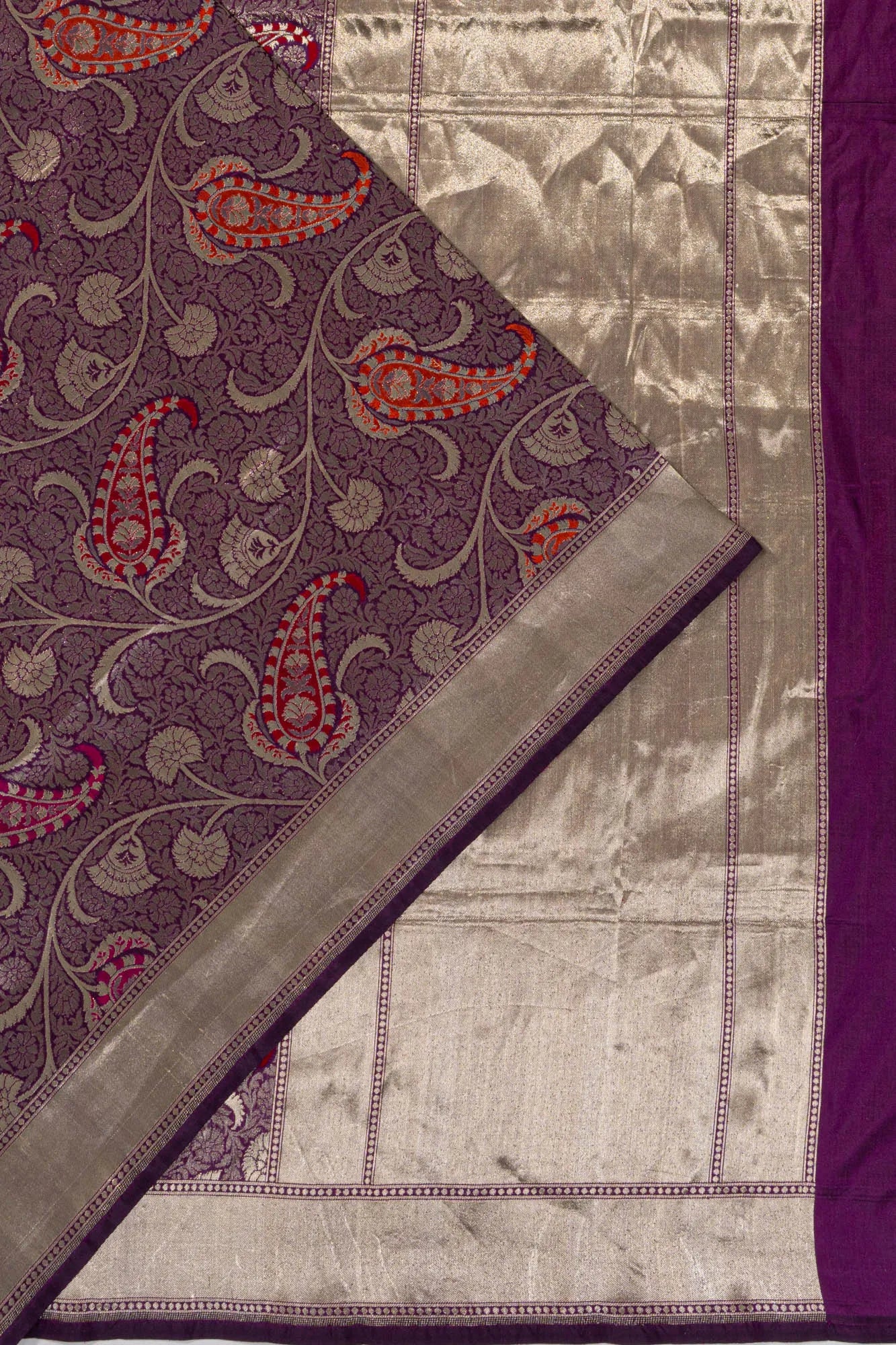 Banarasi Silk Brocade Purple Saree