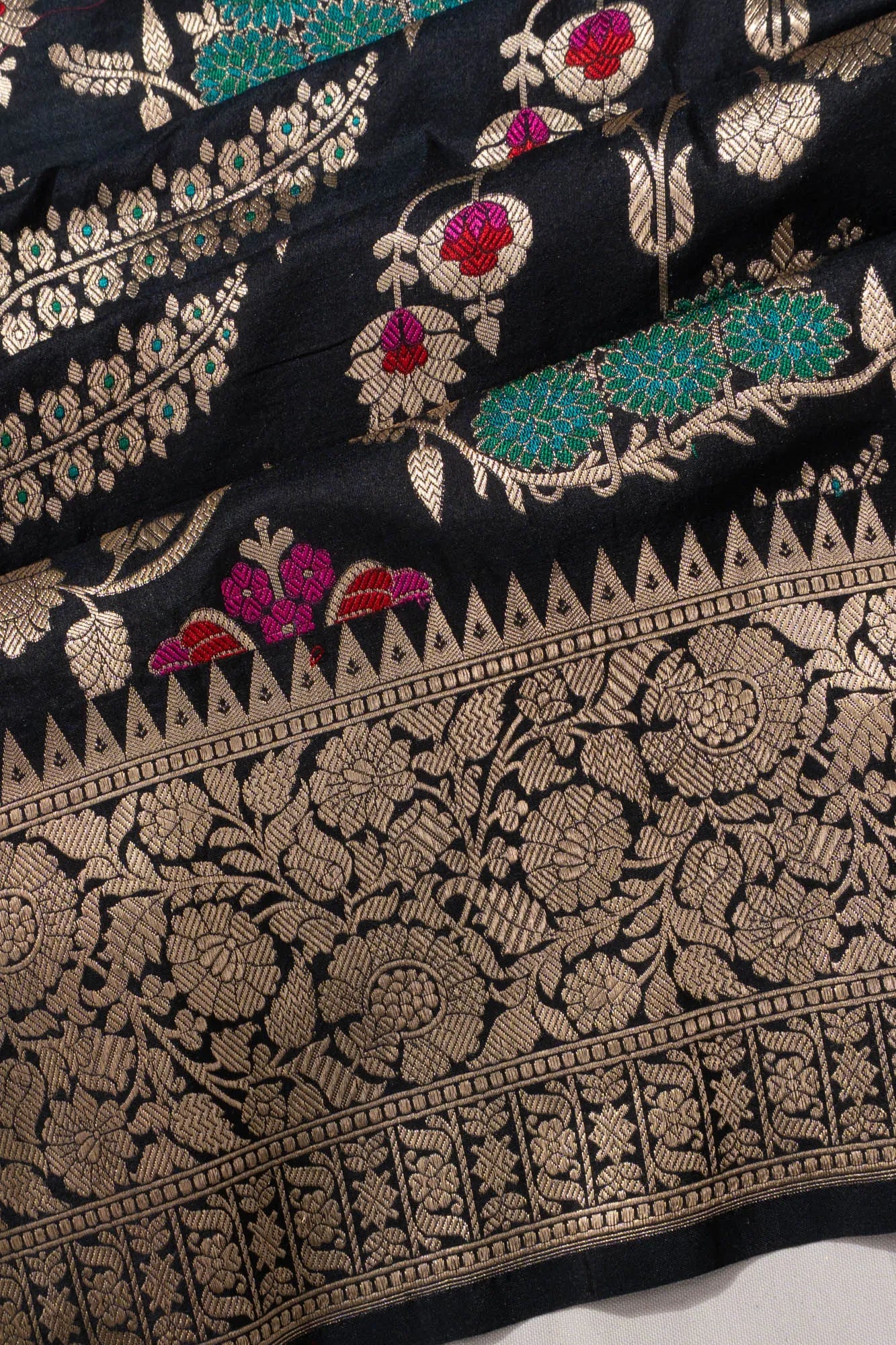 Banarasi Silk Jaal Black Saree