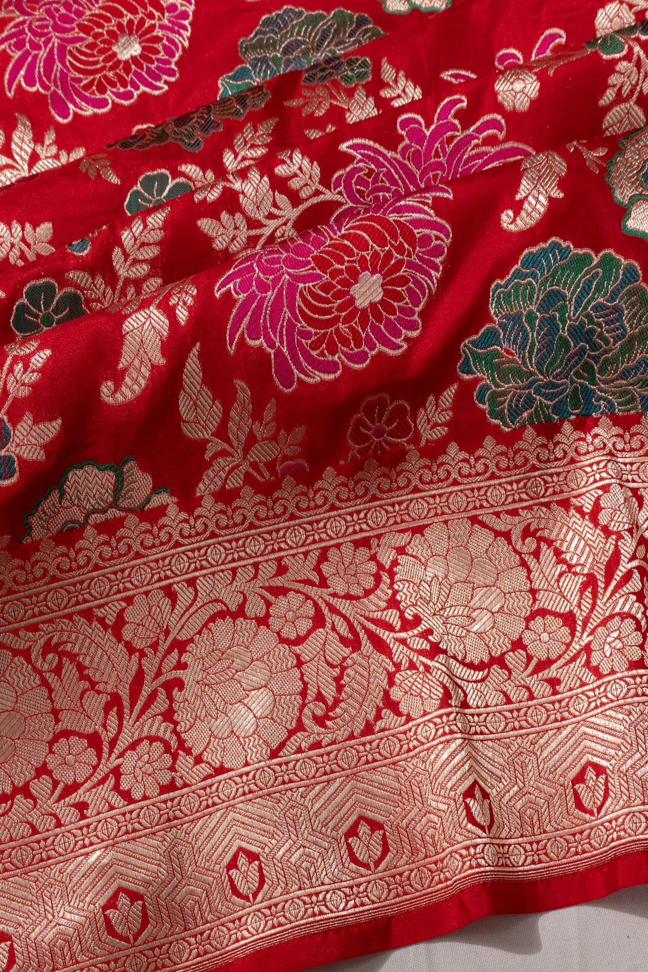Banarasi Silk Brocade Red Saree