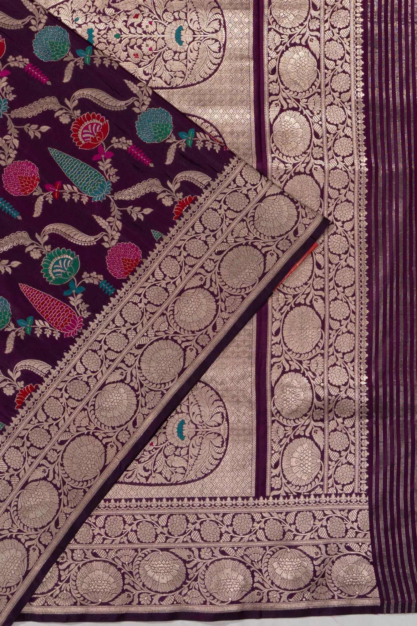 Banarasi Silk Jaal Burgundy Saree