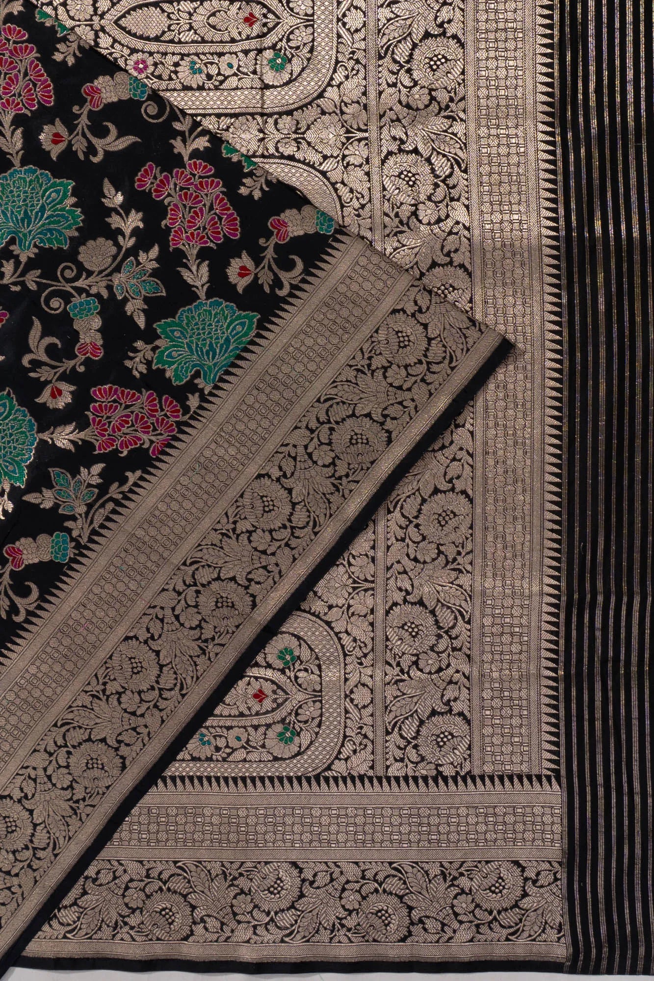 Banarasi Silk Jaal Black Saree