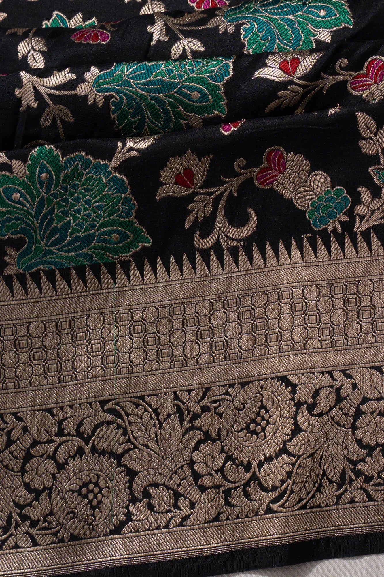 Banarasi Silk Jaal Black Saree